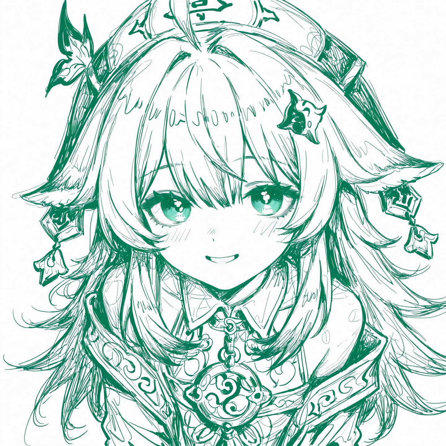 高清头像线条质感 线稿 星穹铁道 流萤 黄泉 七月七,第4张