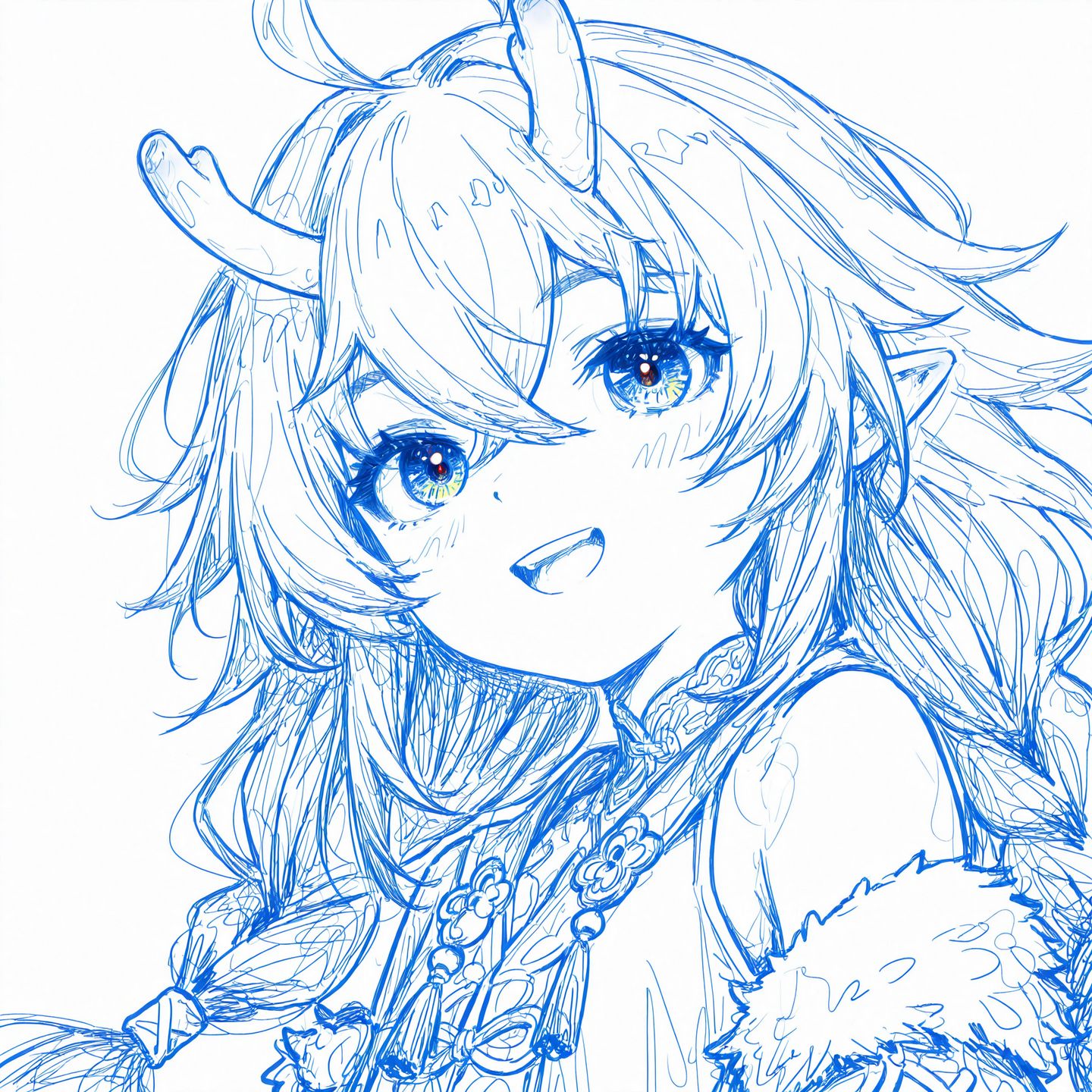 高清头像线条质感 线稿 星穹铁道 流萤 黄泉 七月七,第6张