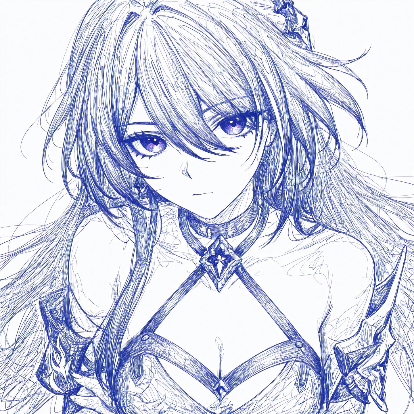 高清头像线条质感 线稿 星穹铁道 流萤 黄泉 七月七,第5张