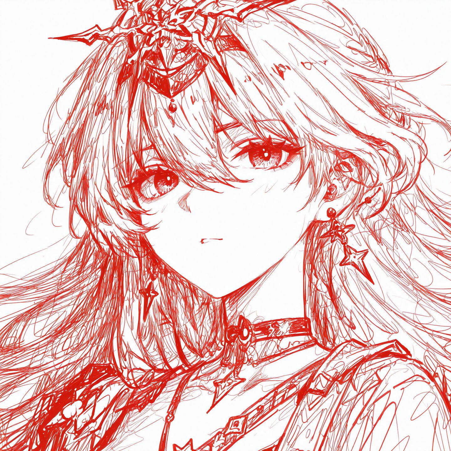 头像线稿 鸣潮 尤诺 守岸人 奥古斯塔,第4张