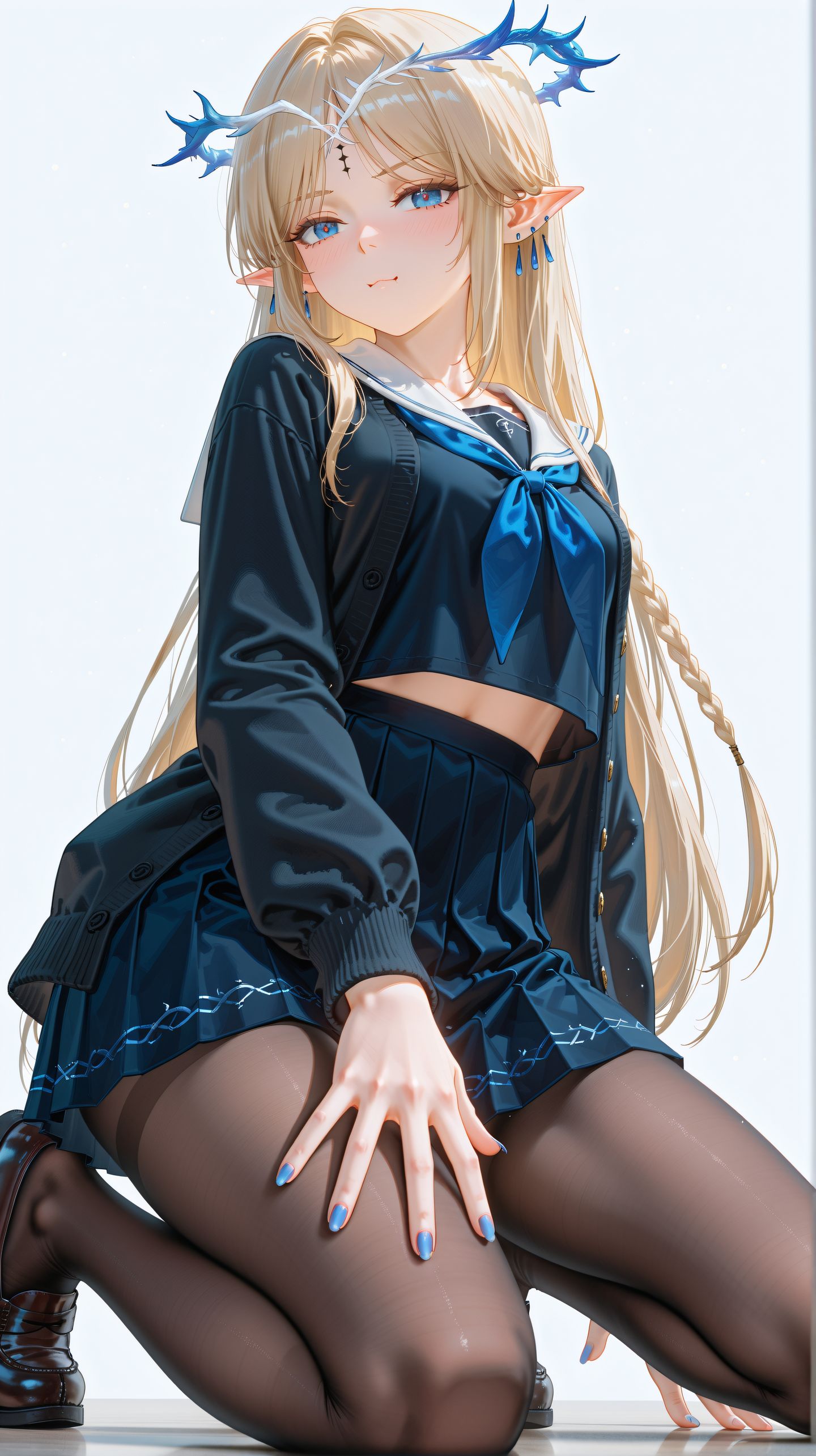 🐾Share 鸣潮壁纸 卡提希娅 Wallpaper 丝袜黑丝百褶裙,第1张