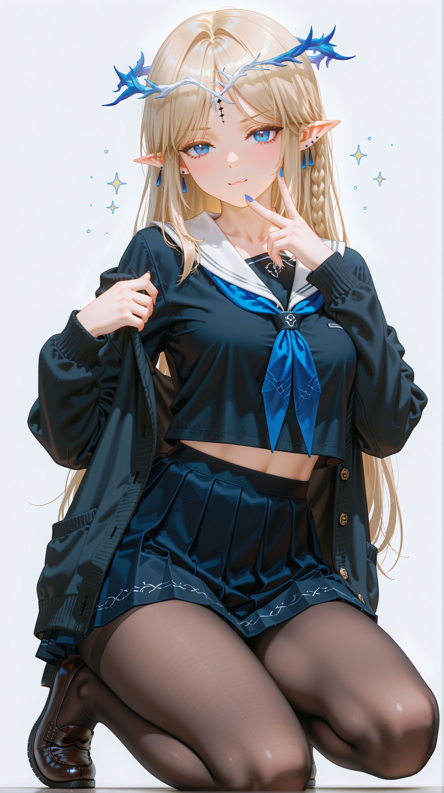 🐾Share 鸣潮壁纸 卡提希娅 Wallpaper 丝袜黑丝百褶裙,第2张