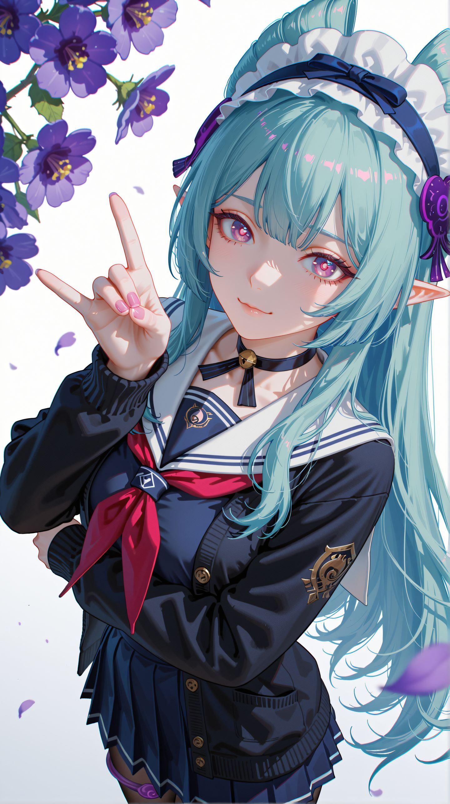 🐾Share 原神壁纸 梦见月瑞希 wallpaper 丝袜黑丝百褶裙,第2张