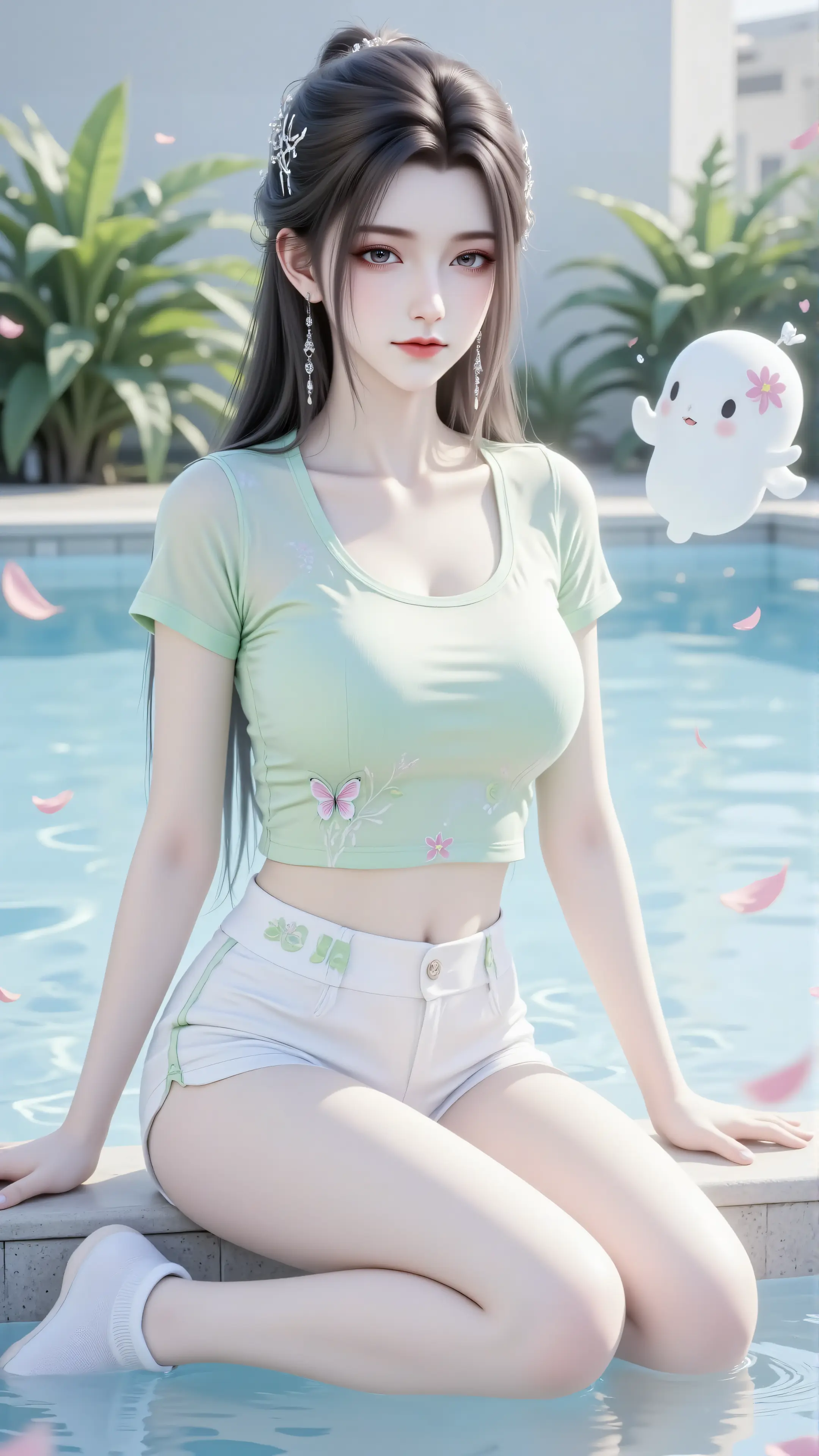 诛仙陆雪琪 国漫女神壁纸 动漫动画 泳池,第2张