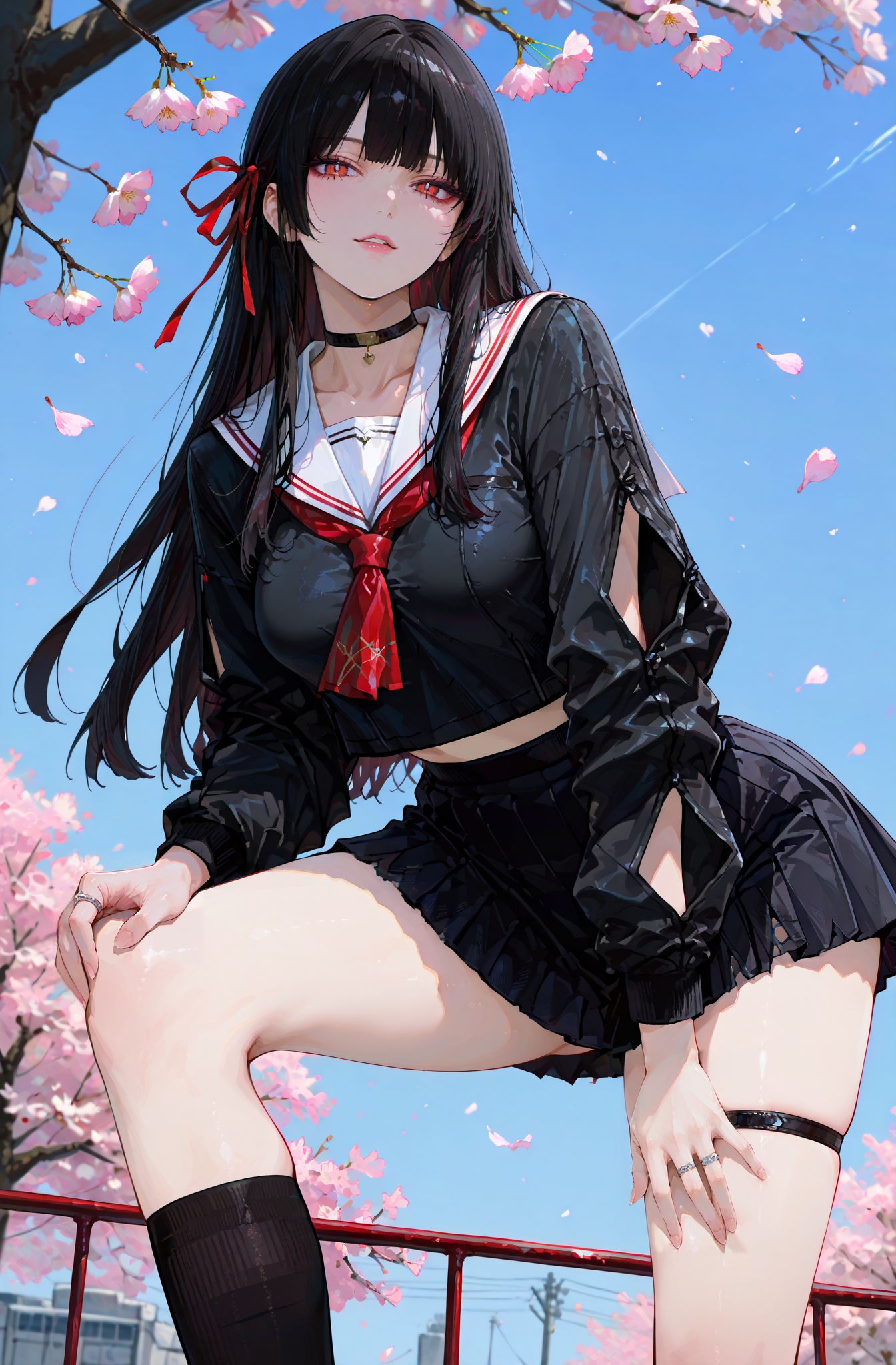 二次元游戏角色美女 鸣潮千咲 校服裙子,第2张