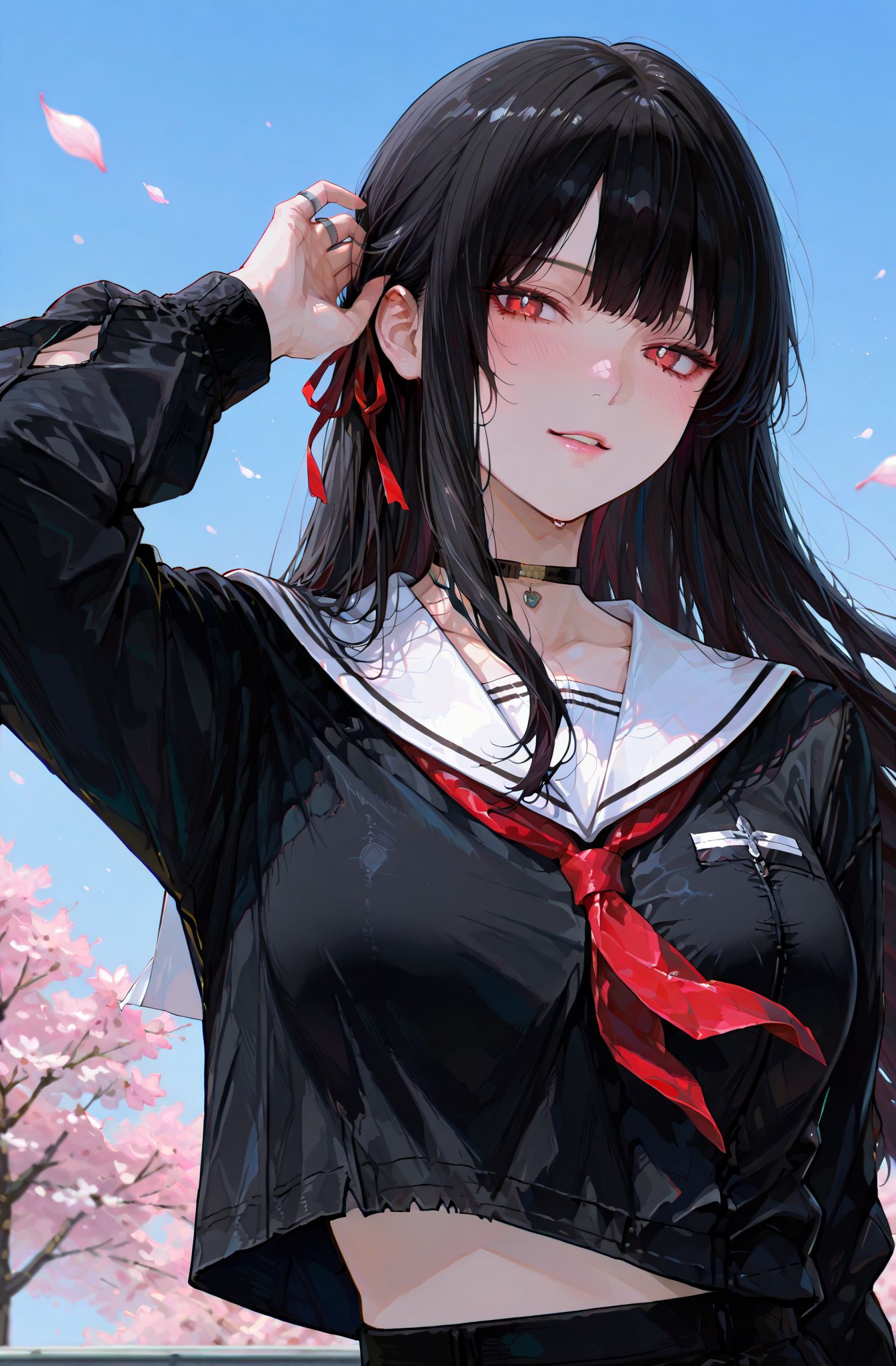 二次元游戏角色美女 鸣潮千咲 校服裙子,第4张