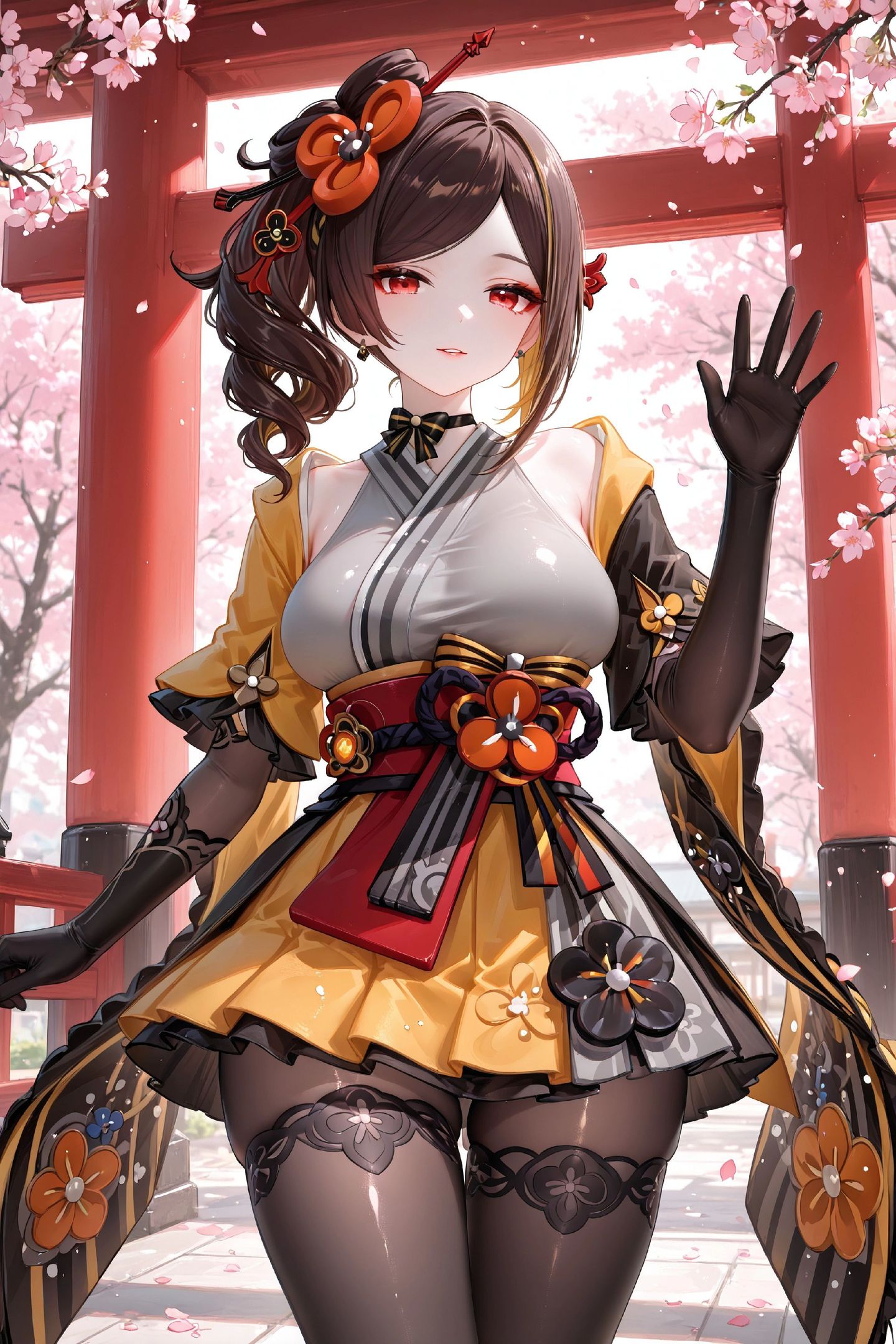 原神千织 二次元女孩 丝袜黑丝樱花可爱,第4张