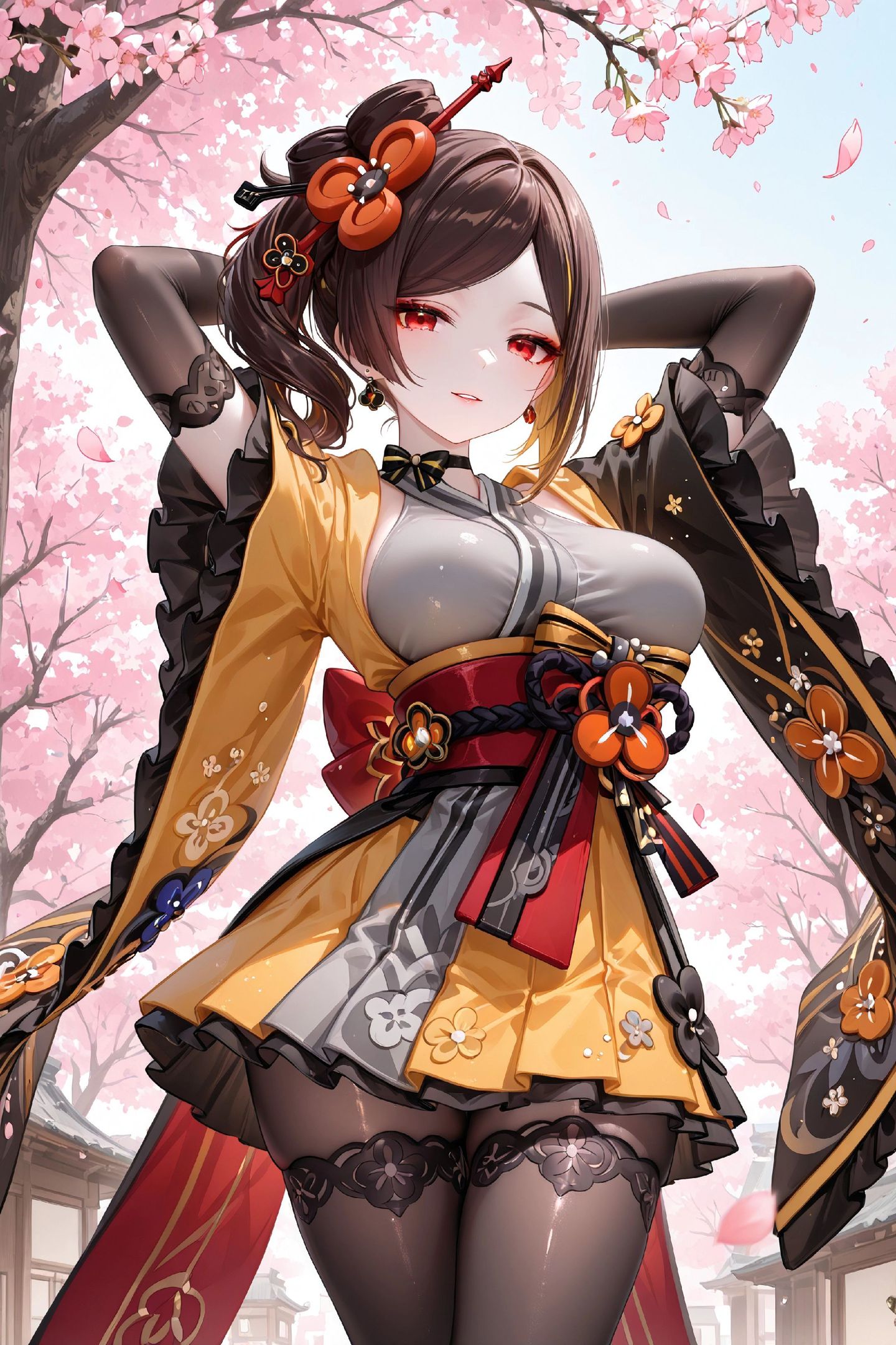 原神千织 二次元女孩 丝袜黑丝樱花可爱,第3张