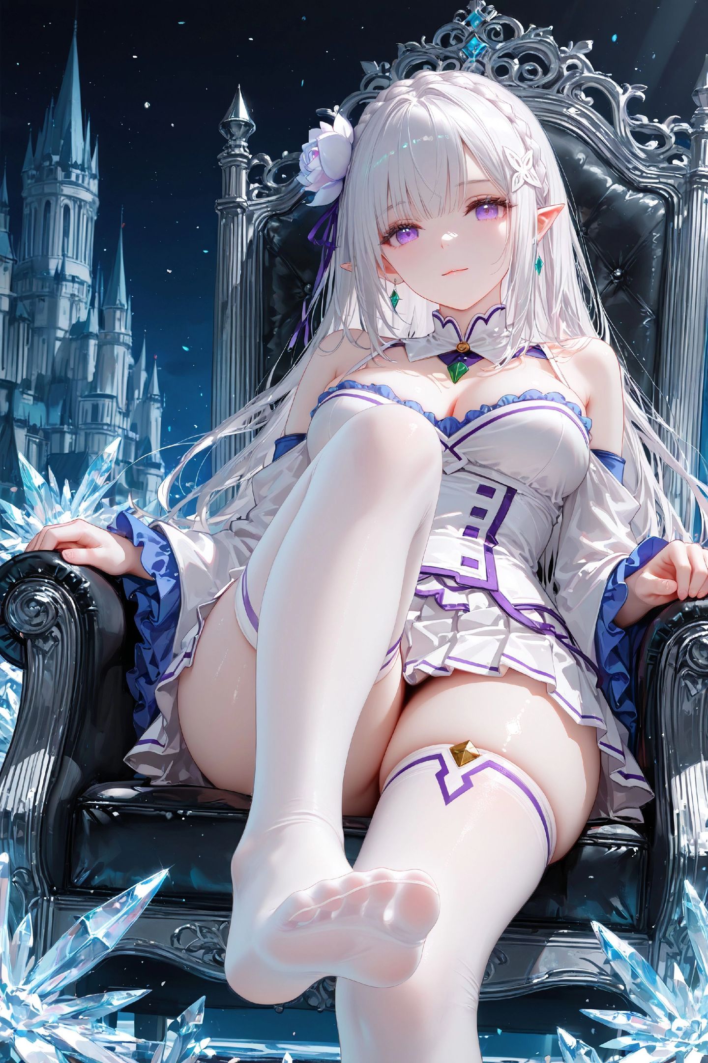 二次元少女 动漫动画日漫 从零开始的异世界生活艾米莉亚 丝袜白丝 腿控,第2张