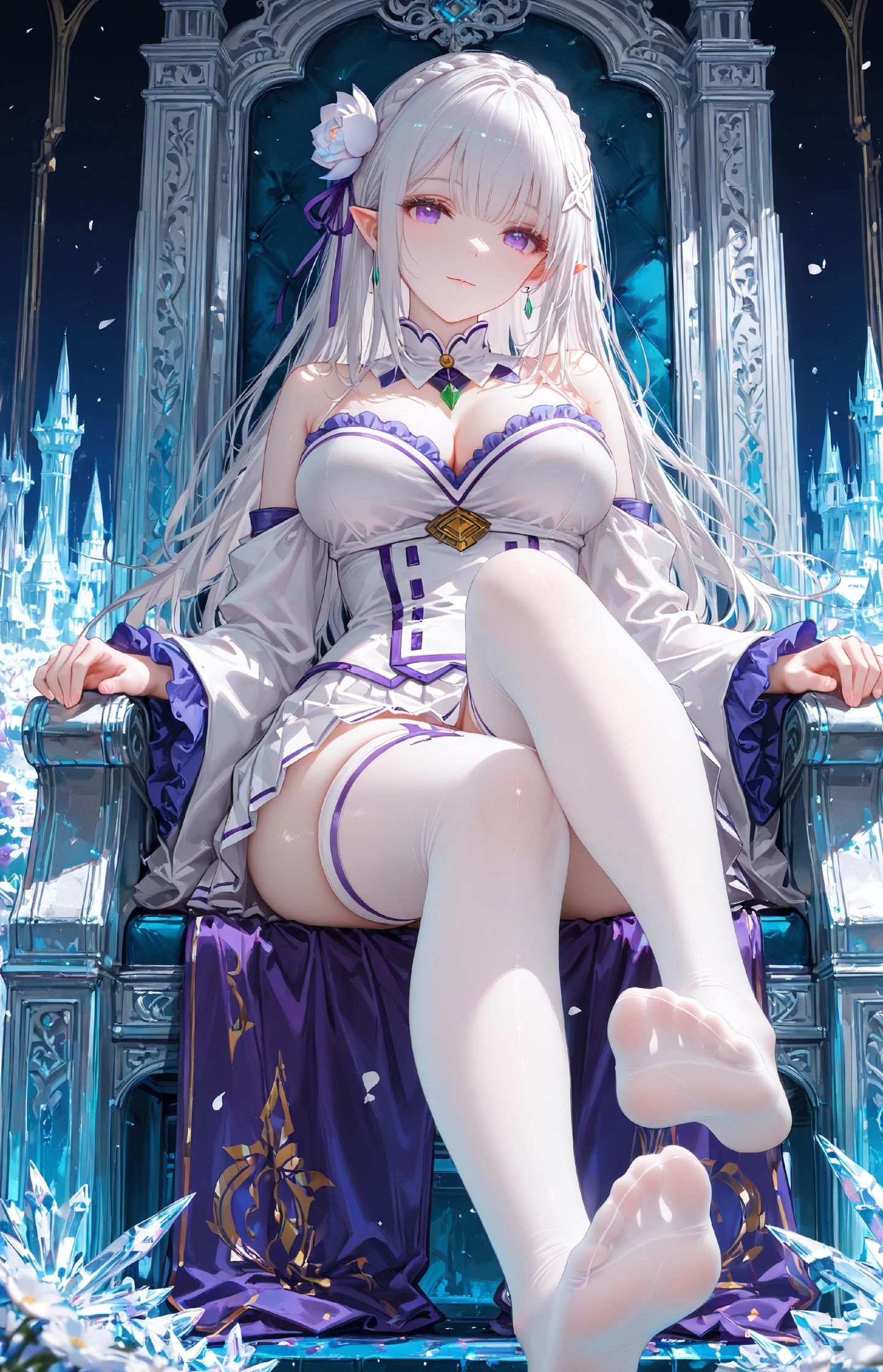 二次元少女 动漫动画日漫 从零开始的异世界生活艾米莉亚 丝袜白丝 腿控,第4张