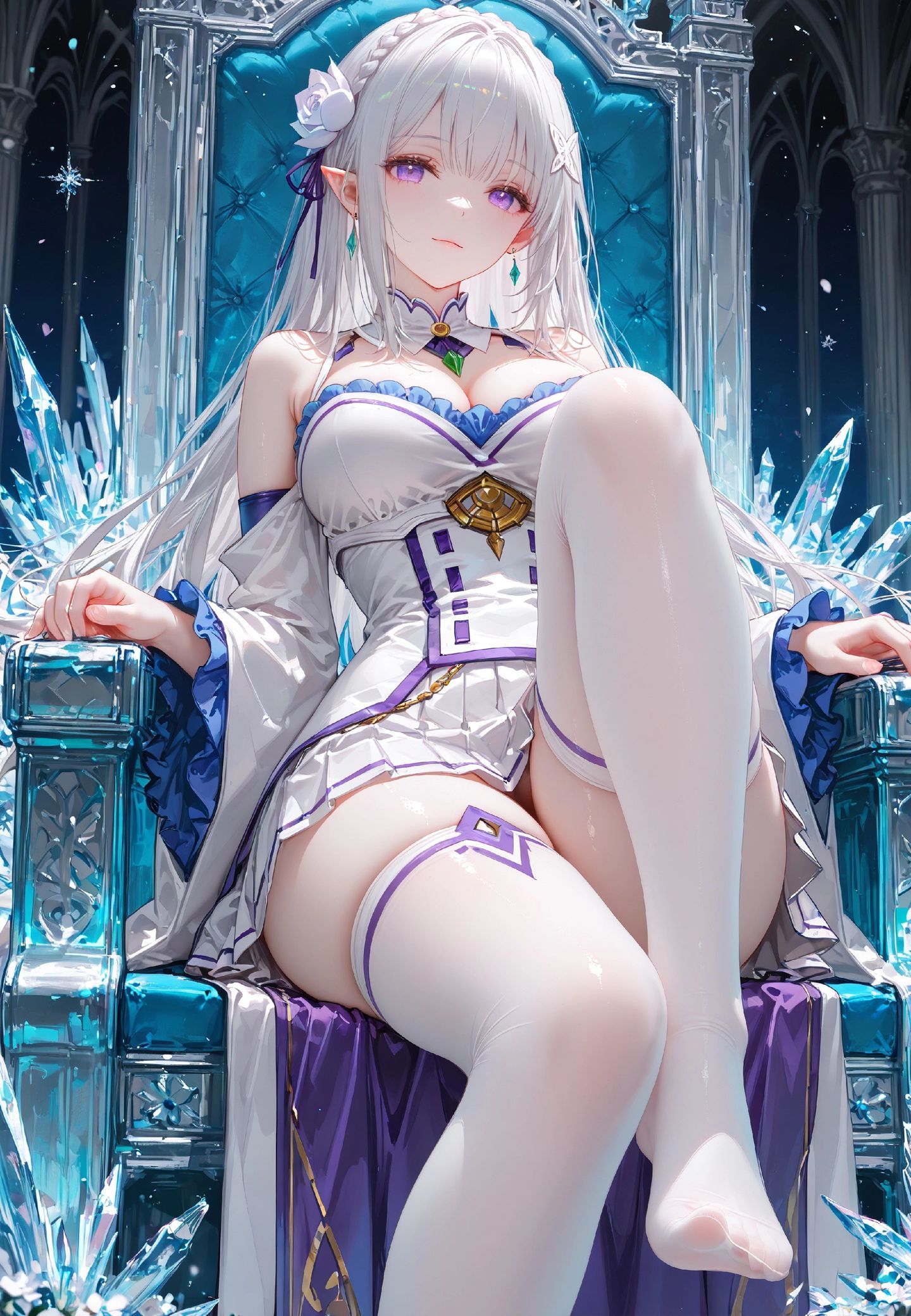 二次元少女 动漫动画日漫 从零开始的异世界生活艾米莉亚 丝袜白丝 腿控,第3张