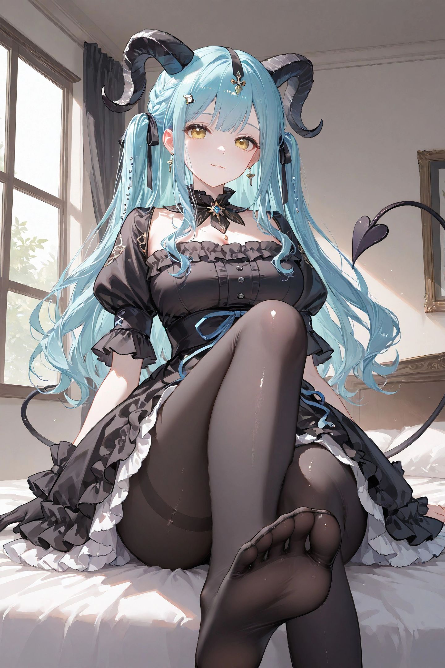 二次元少女美图手机壁纸 手游明日方舟丰川祥子 丝袜黑丝美腿控,第2张