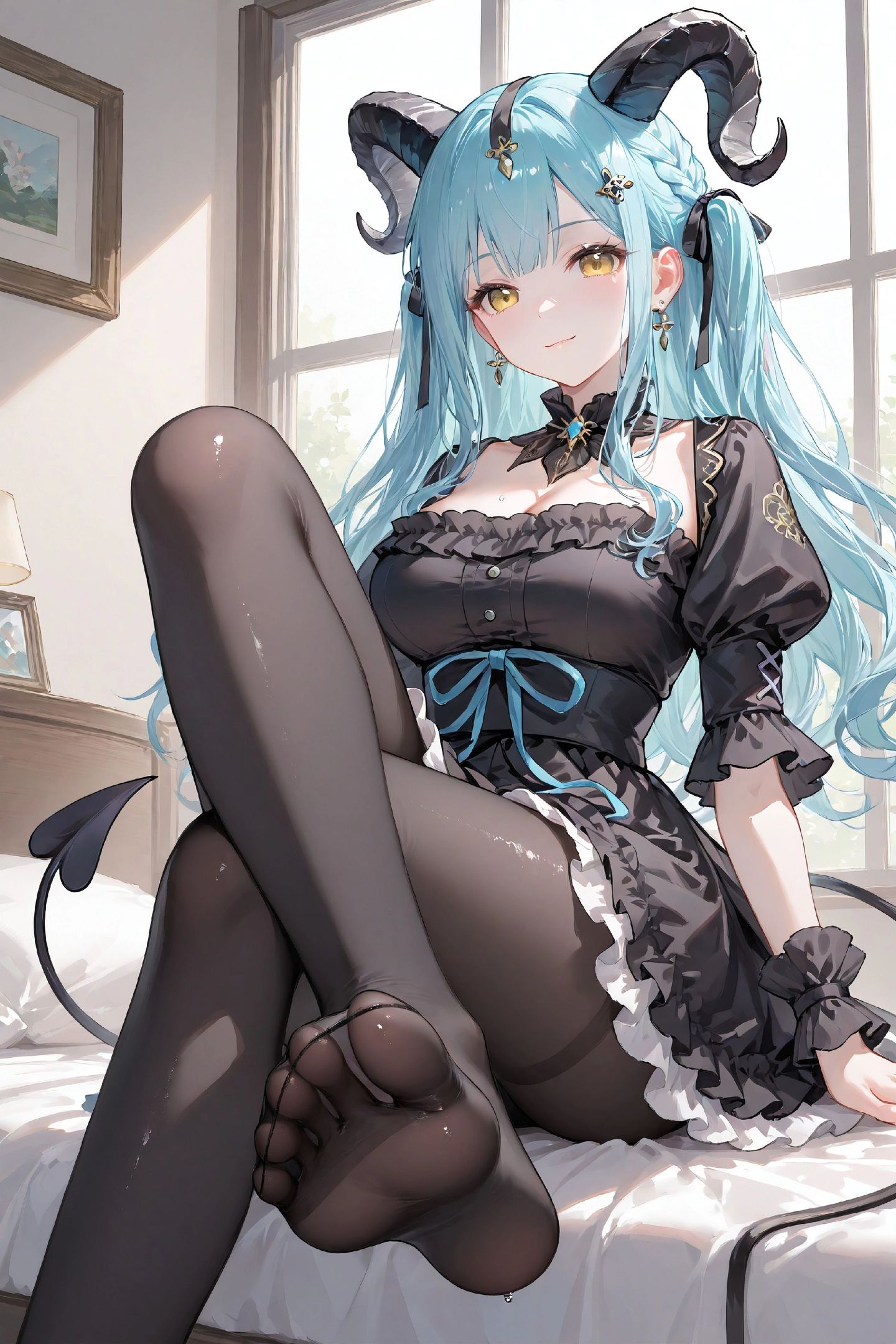 二次元少女美图手机壁纸 手游明日方舟丰川祥子 丝袜黑丝美腿控,第4张