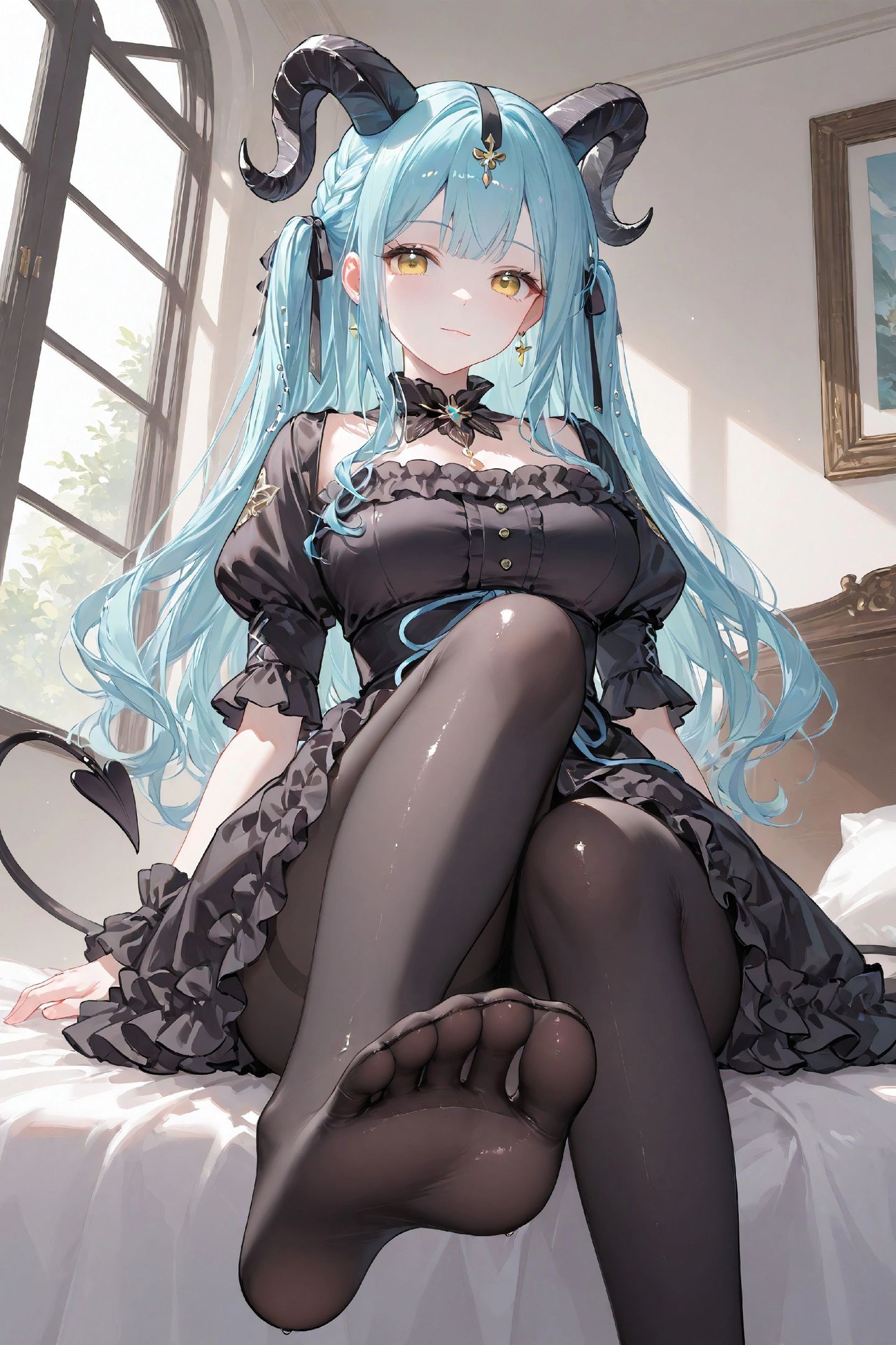 二次元少女美图手机壁纸 手游明日方舟丰川祥子 丝袜黑丝美腿控,第3张