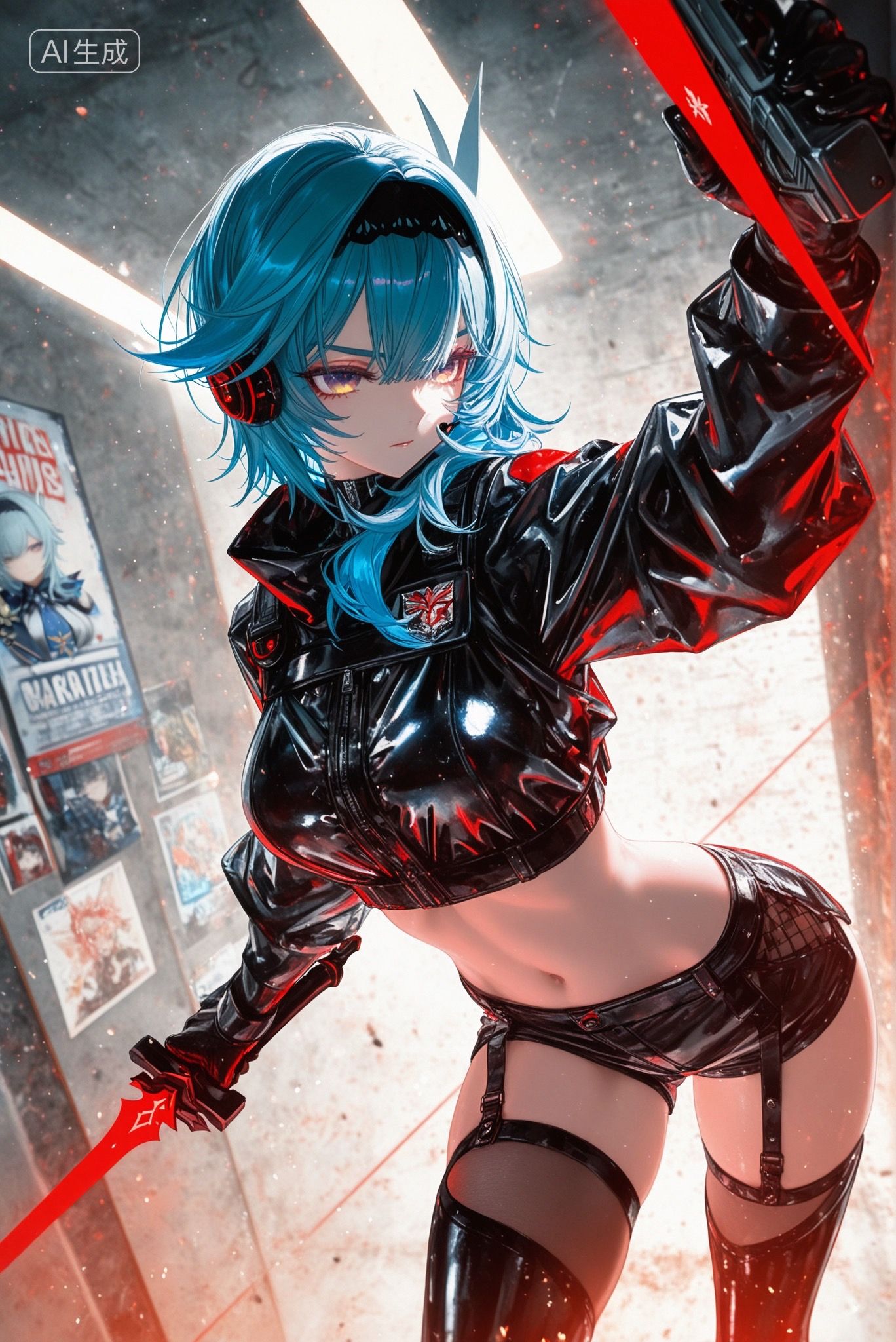 原神壁纸 丝袜黑丝 帅气皮衣,第5张