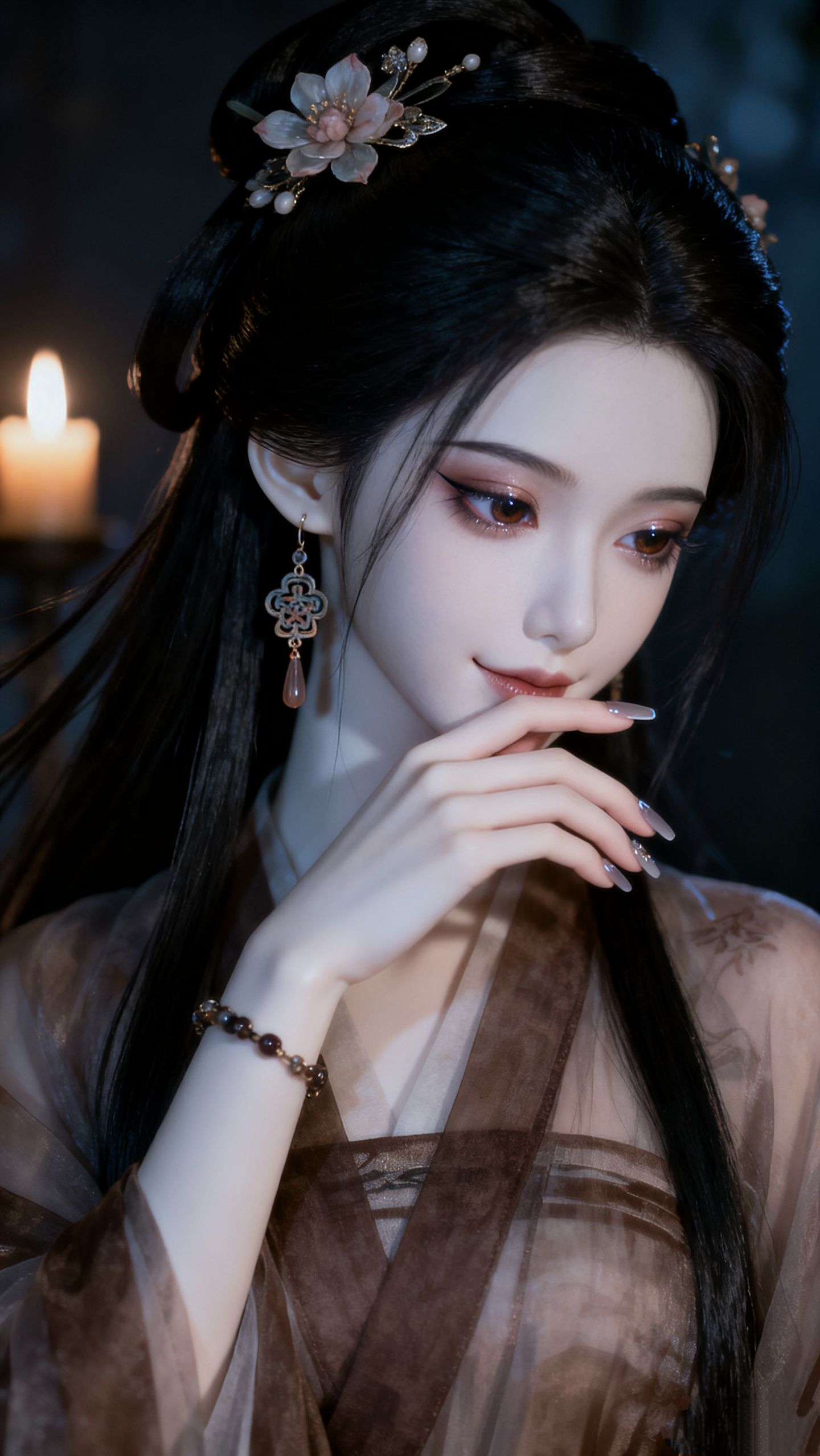 烛火照佳人 美女古风造型AI创作 美女壁纸,第1张 烛火照佳人 美女古风造型AI创作 美女壁纸,第1张