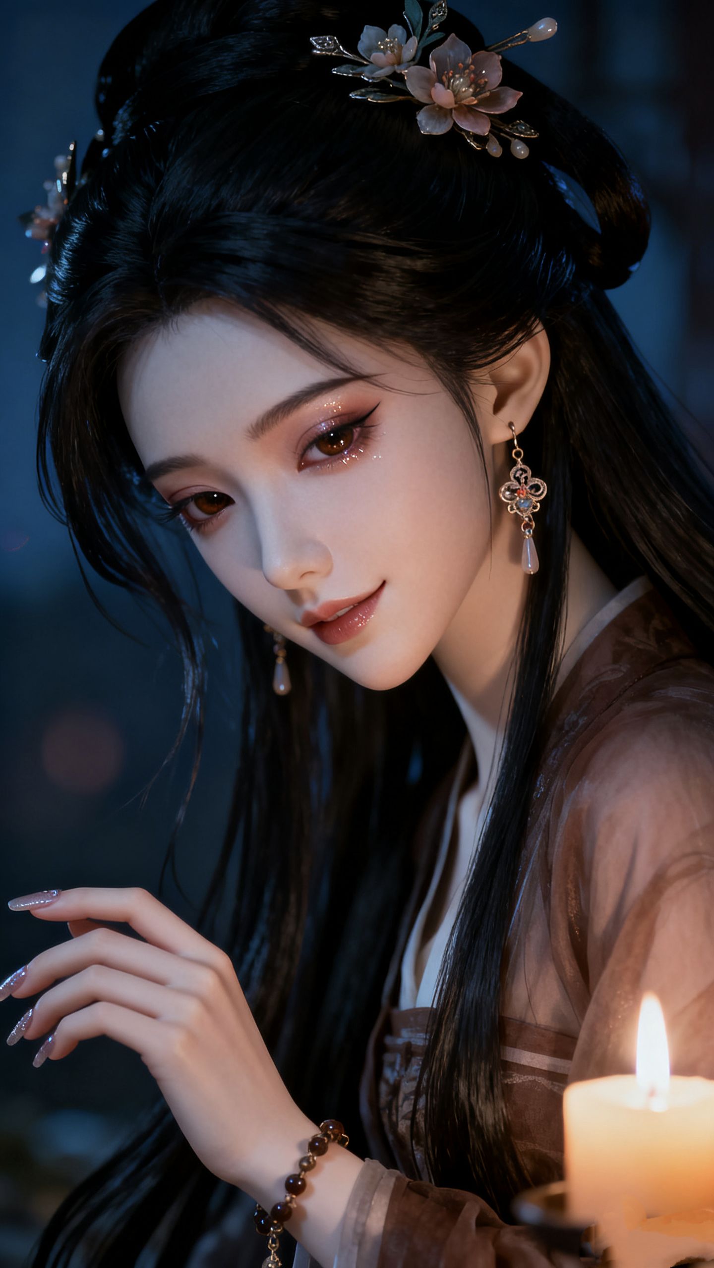 烛火照佳人 美女古风造型AI创作 美女壁纸,第2张 烛火照佳人 美女古风造型AI创作 美女壁纸,第2张