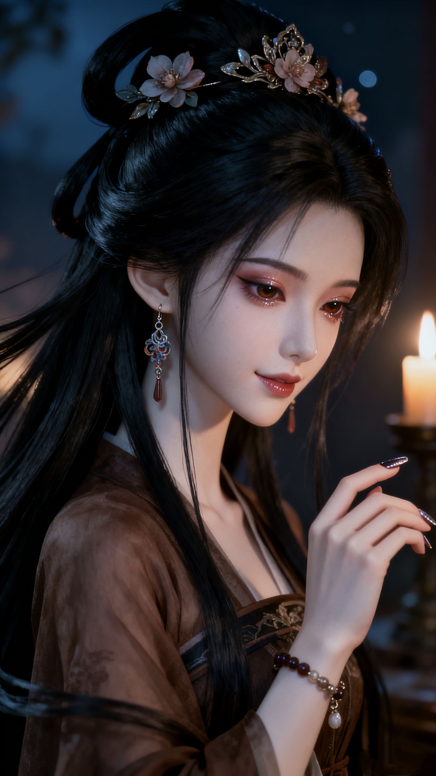 烛火照佳人 美女古风造型AI创作 美女壁纸,第3张 烛火照佳人 美女古风造型AI创作 美女壁纸,第3张