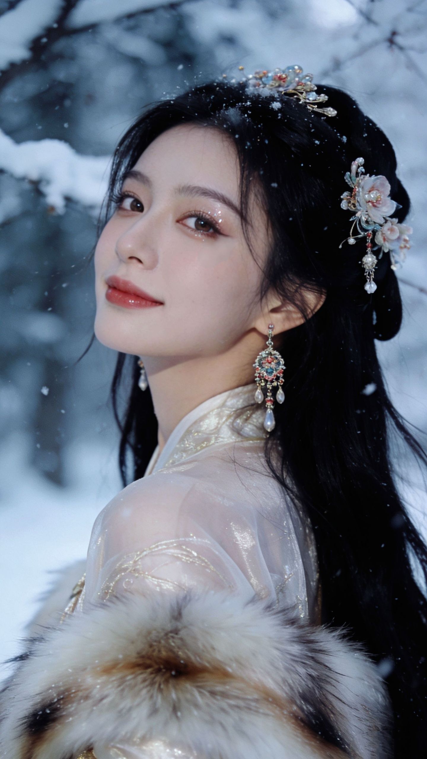 特写古风造型高清壁纸美女 AI创作,第4张