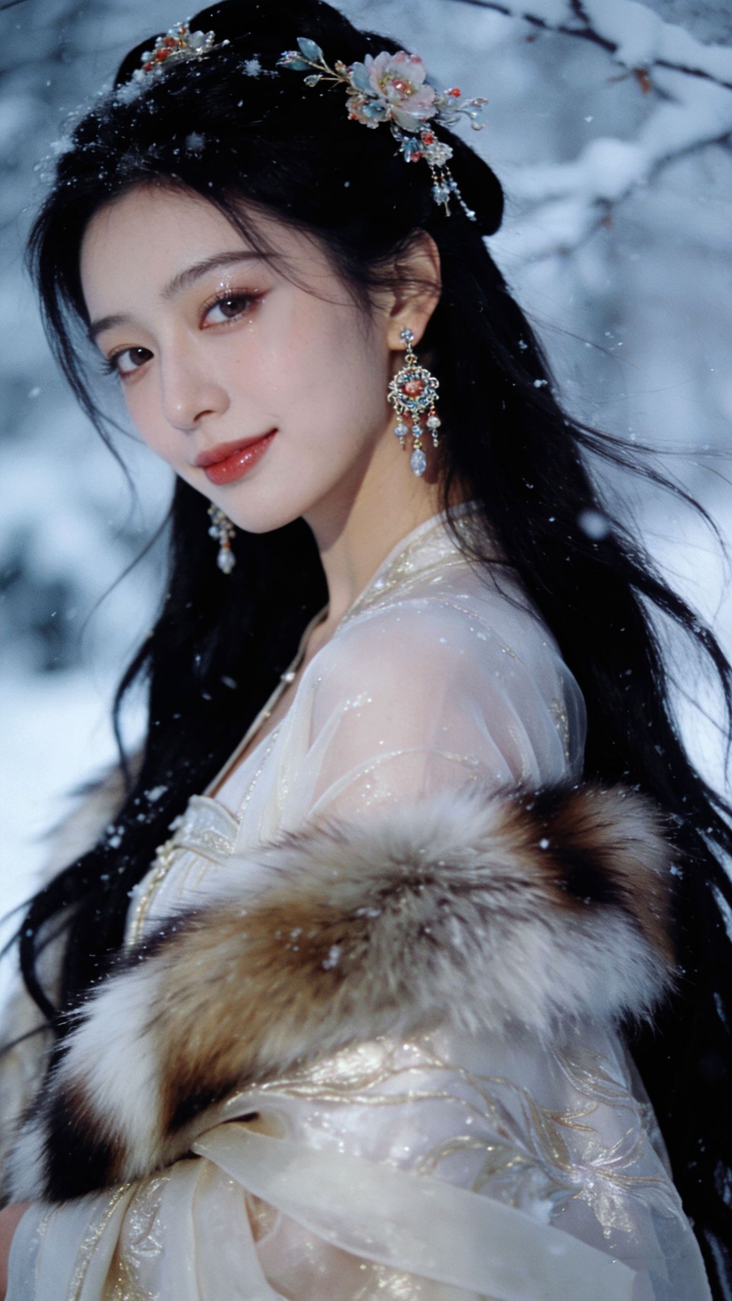 特写古风造型高清壁纸美女 AI创作,第3张