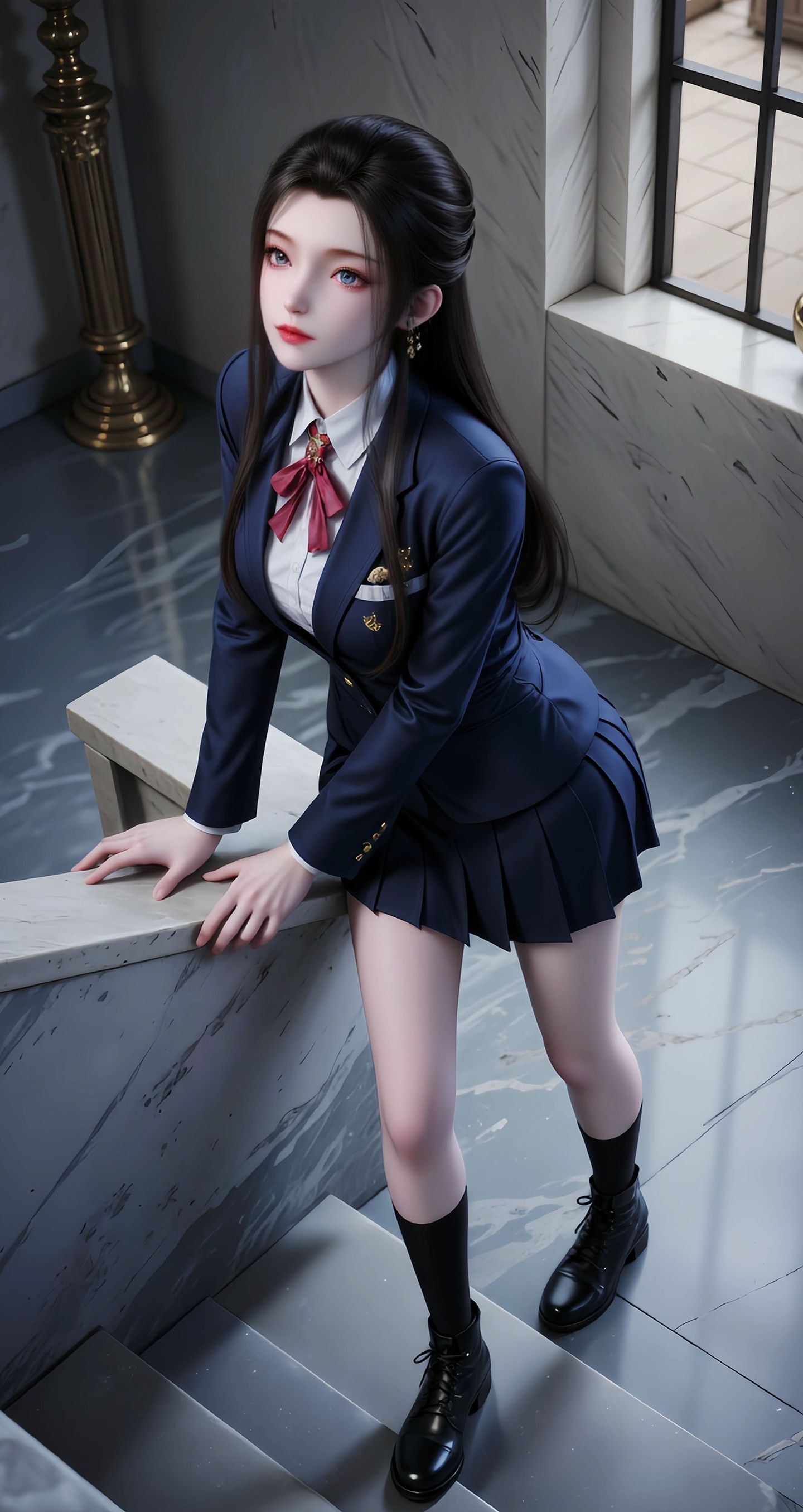 陆嫁嫁国漫女神美女好身材气质 神国之上动漫动画在线免费观看下载壁纸 黑丝吊带丝袜,第6张