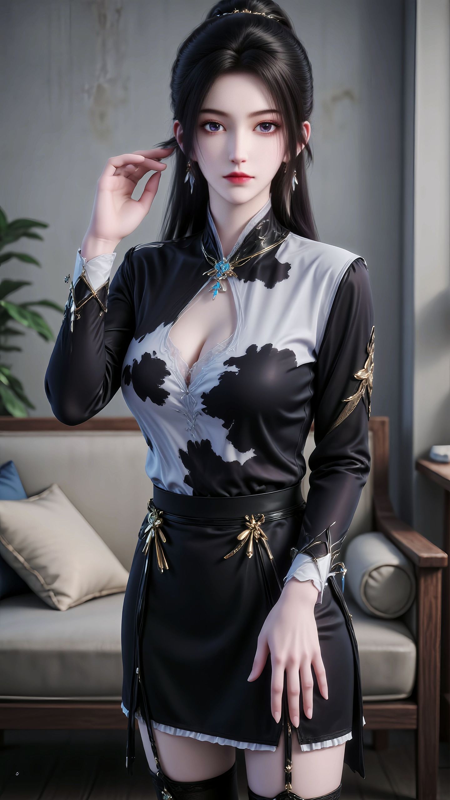 宁姚国漫女神美女高清壁纸 黑丝大长腿 剑来动漫动画影视免费在线下载观看,第4张