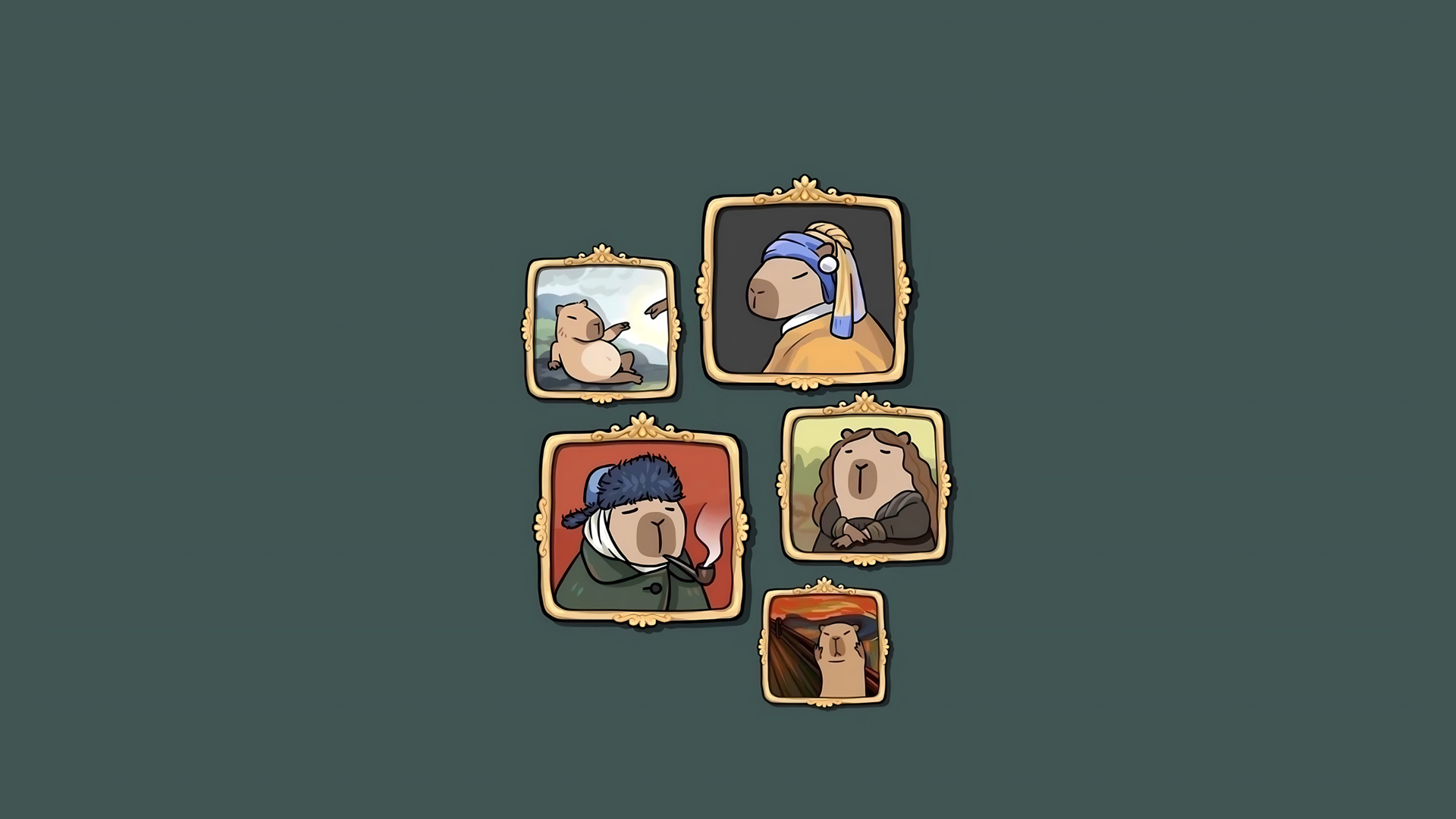 可爱卡皮巴拉 卡通桌面壁纸 素材分享链接、素材保存、素材定制服务,第1张