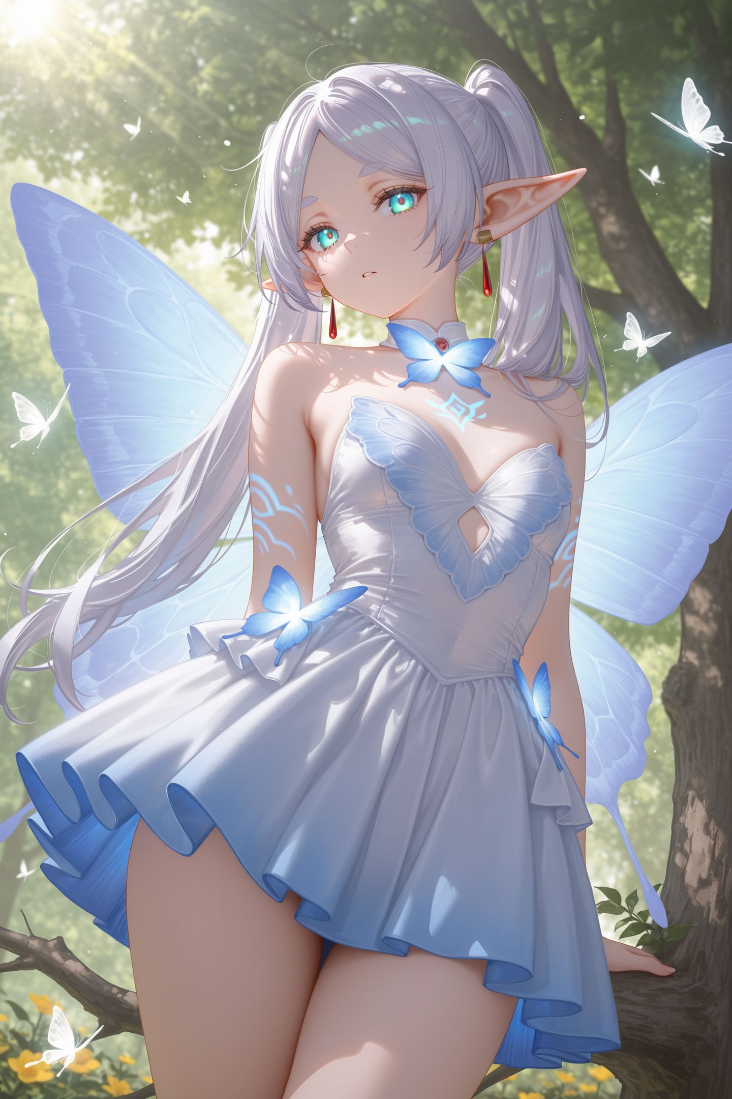 全新绿色森林蝴蝶女神，原神 崩坏星穹铁道 火影忍者 鬼灭之刃 葬送的芙莉莲,第4张
