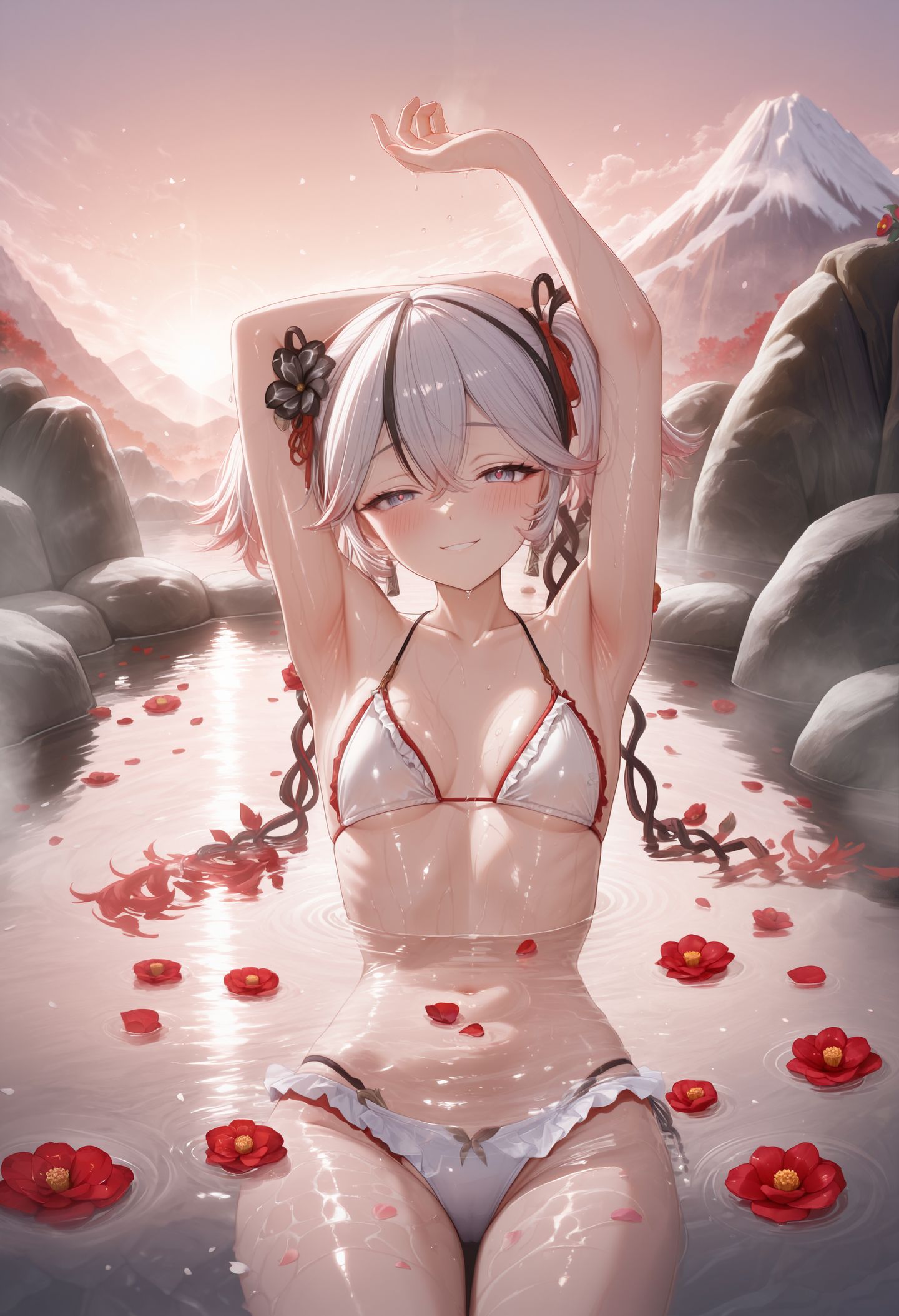 好想泡温泉啊。游戏鸣潮二次元少女 高清壁纸,第2张