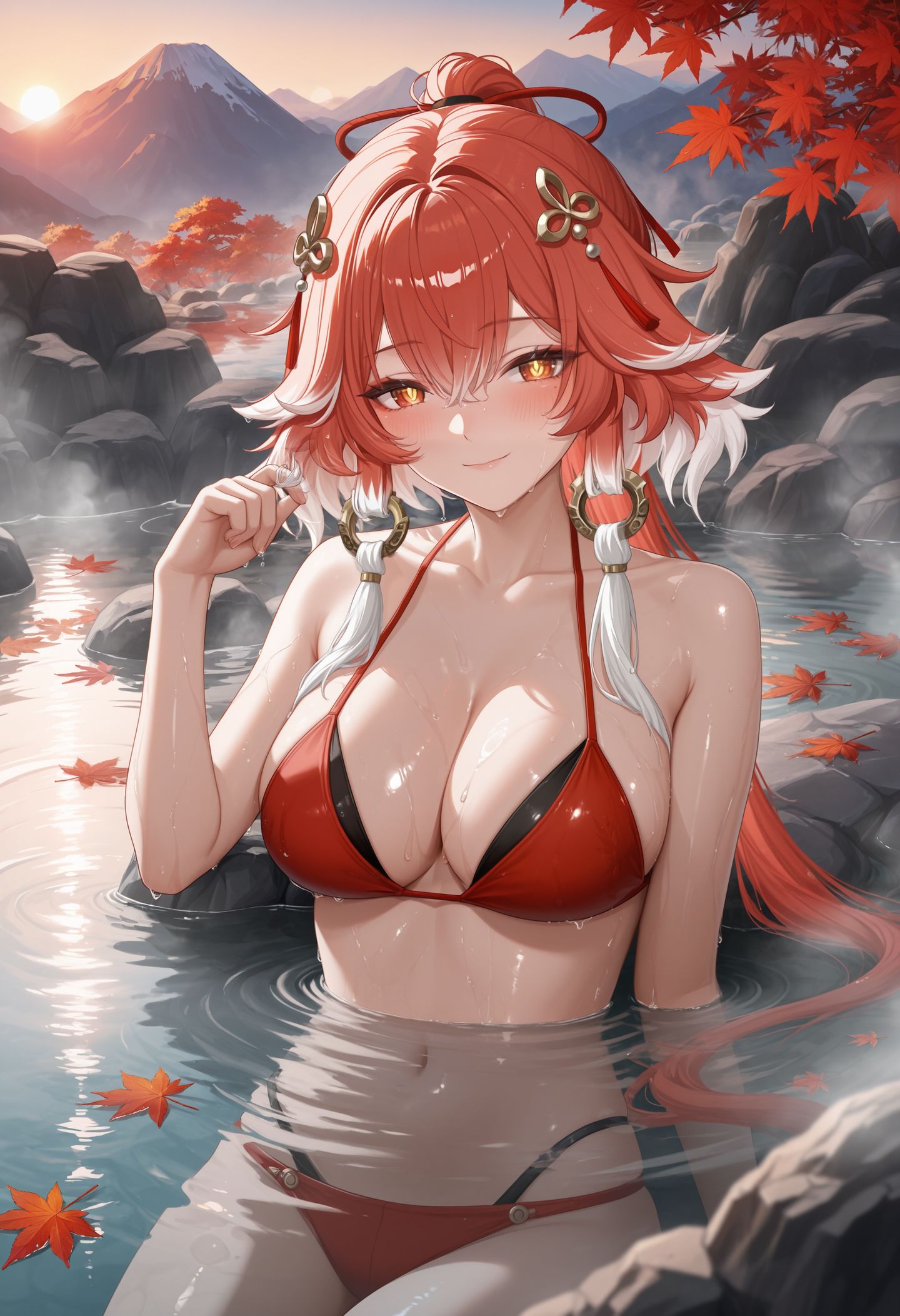 好想泡温泉啊。游戏鸣潮二次元少女 高清壁纸,第4张