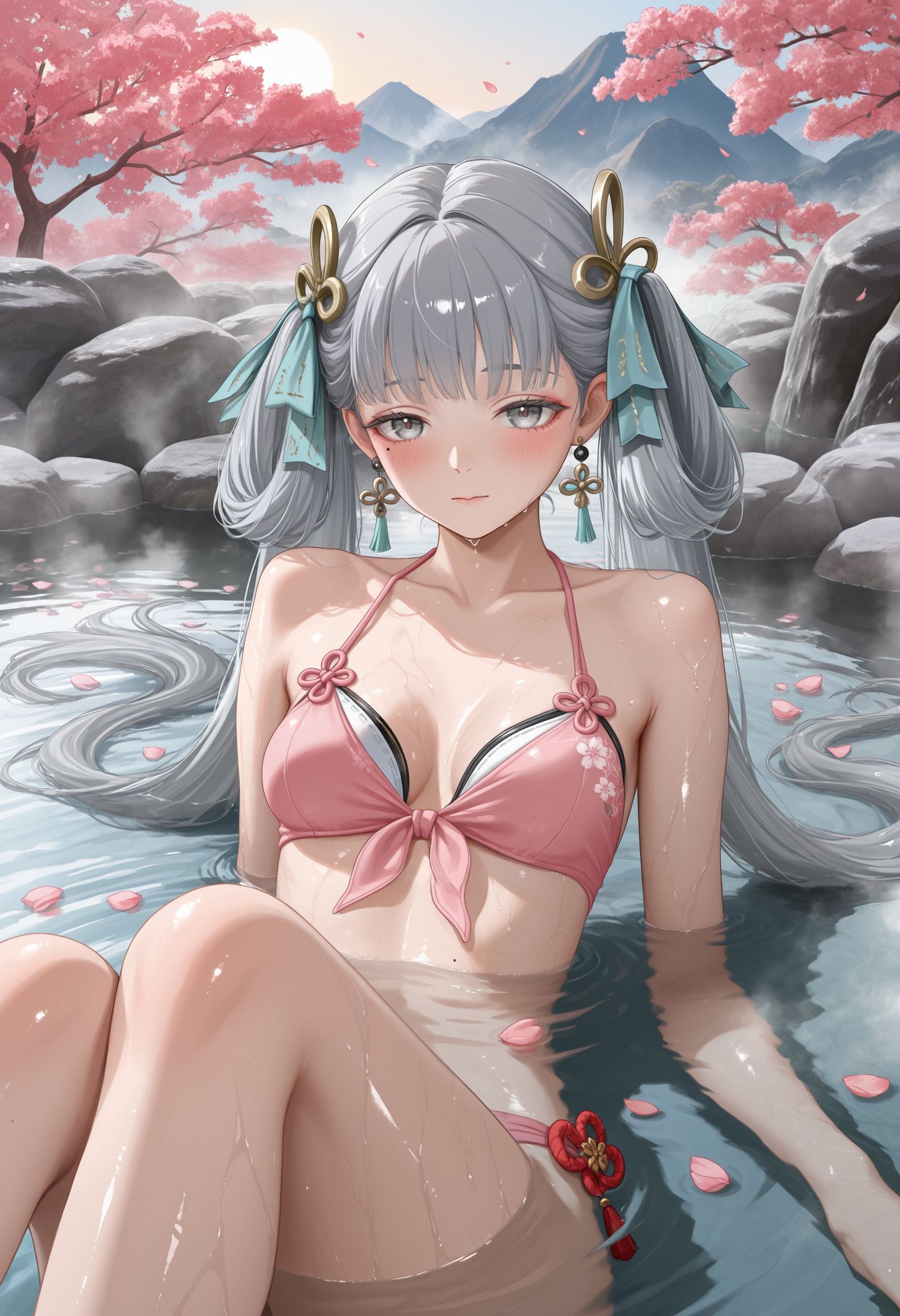 好想泡温泉啊。游戏鸣潮二次元少女 高清壁纸,第3张