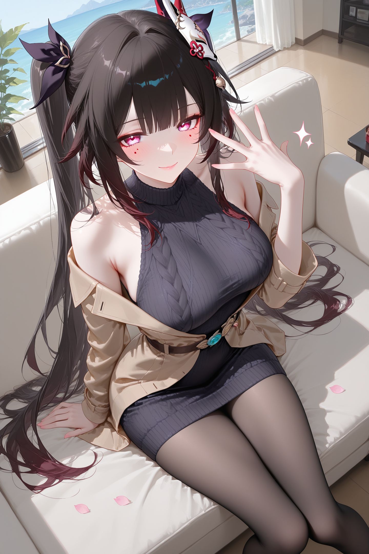 大丽花、流萤、知更鸟、花火手机壁纸 黑丝美腿,第3张