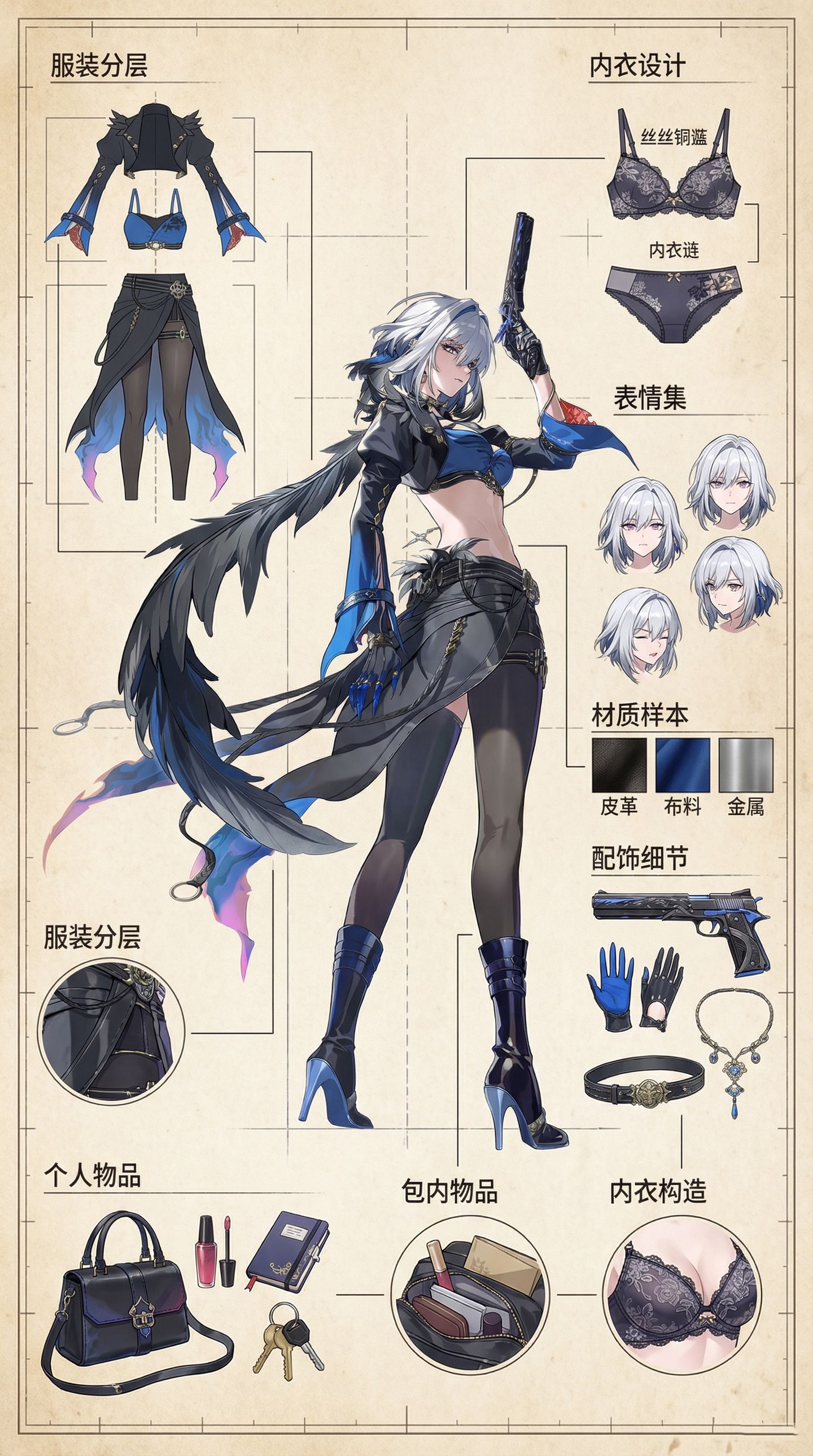 人物内搭解析 鸣潮ai二次元美图绘画图片,第4张
