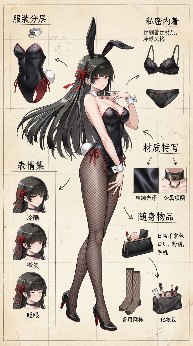 鸣潮系列兔女郎 千咲ai绘画二次元创意图片解析,第1张