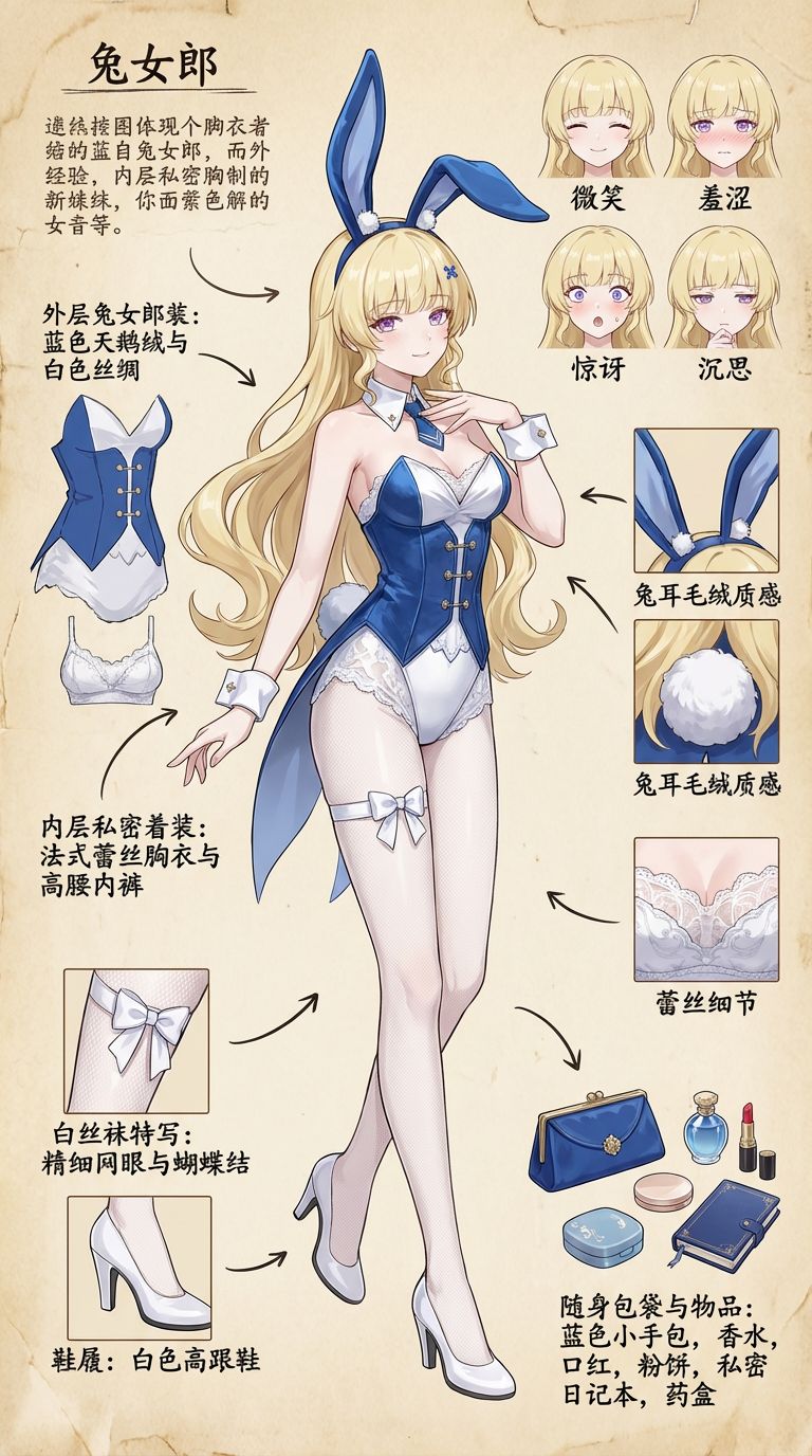 鸣潮系列兔女郎 千咲ai绘画二次元创意图片解析,第4张