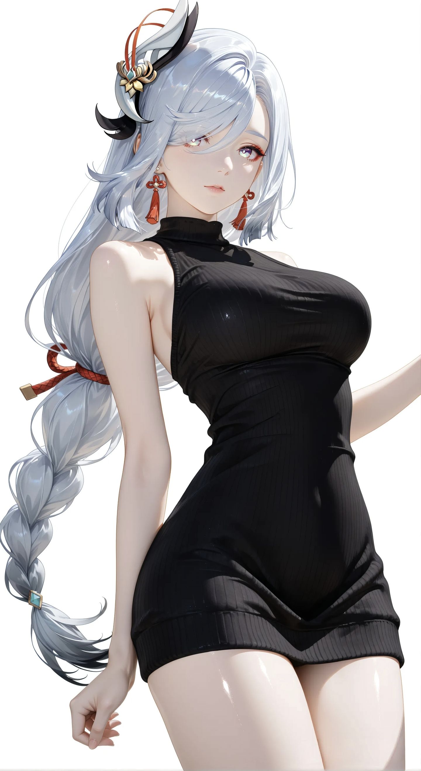 手游原神申鹤壁纸 二次元黑丝吊带白丝,第2张