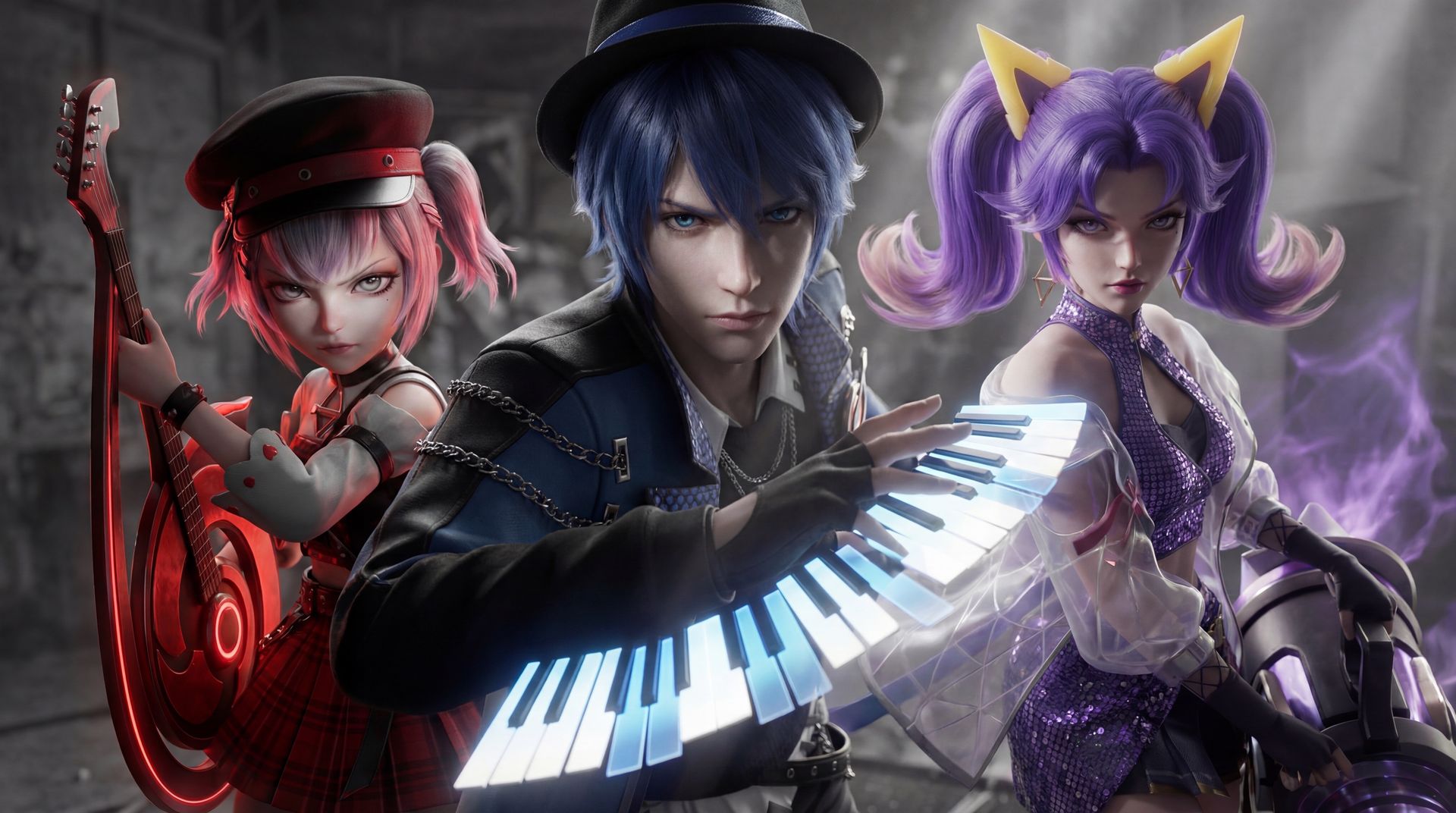 音你系列 孙尚香 小乔 周瑜 王者荣耀皮肤主题电脑壁纸,第1张