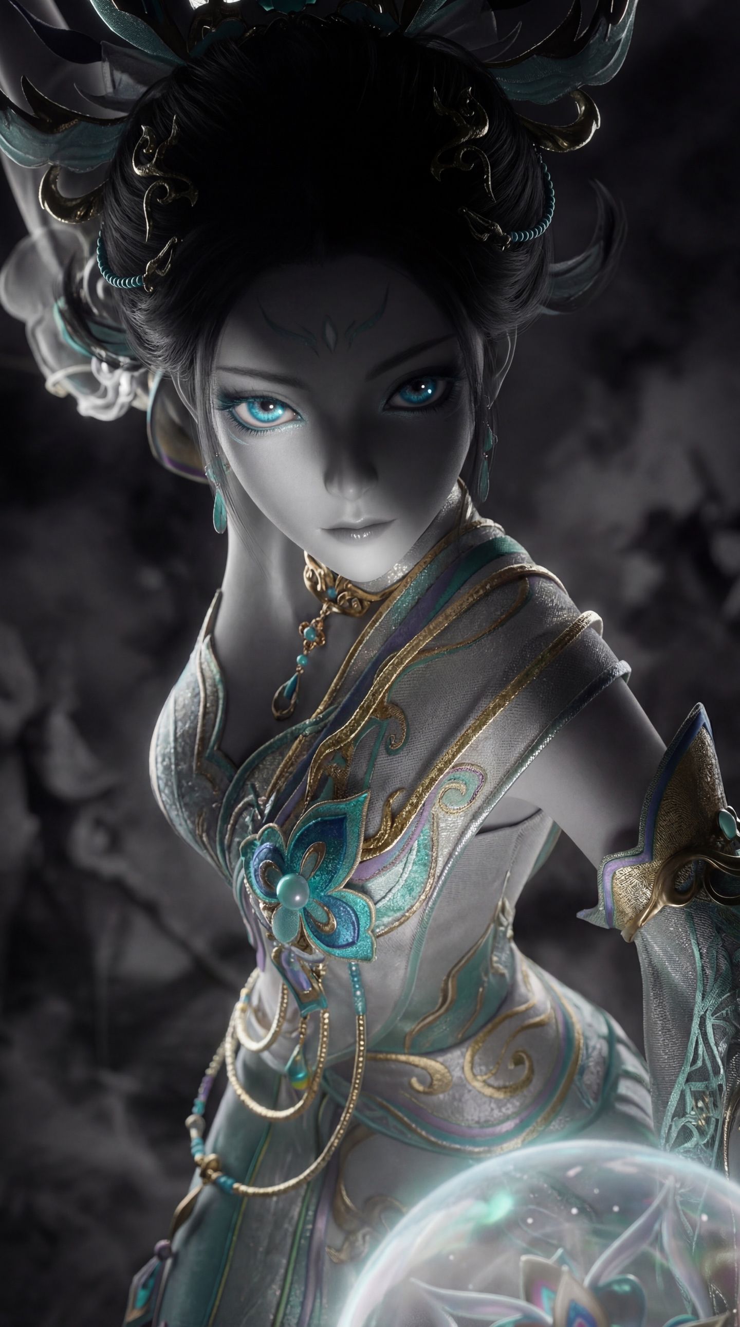 CG风格壁纸 国风王者荣耀cg 二次元妲己壁纸,第3张