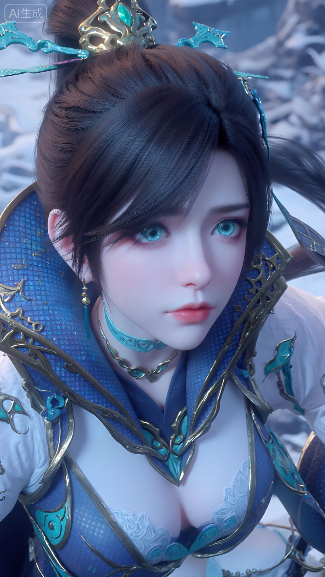 高清壁纸 斗破苍穹青鳞国漫女神 手机锁屏美女壁纸,第4张