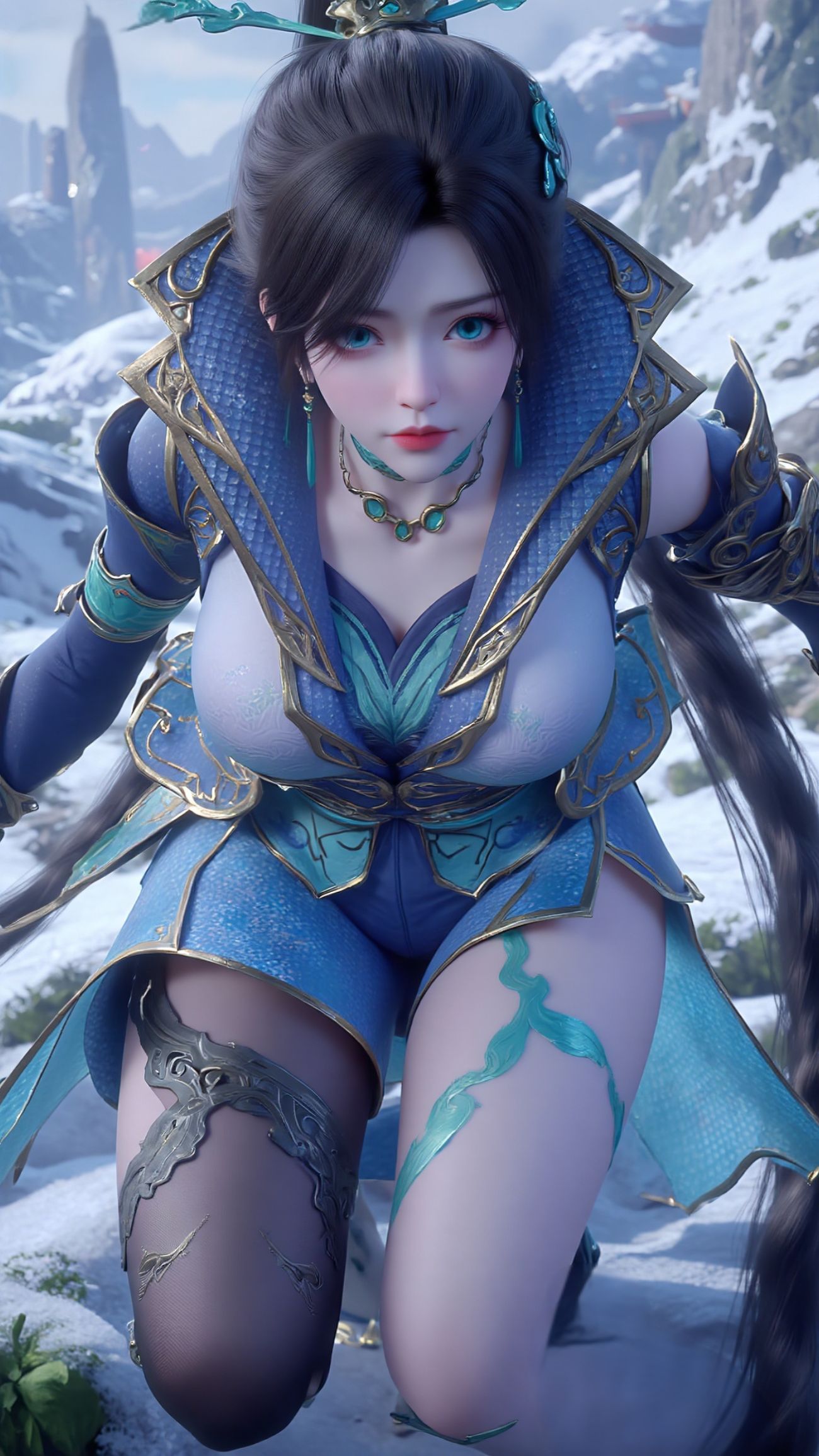 高清壁纸 斗破苍穹青鳞国漫女神 手机锁屏美女壁纸,第3张