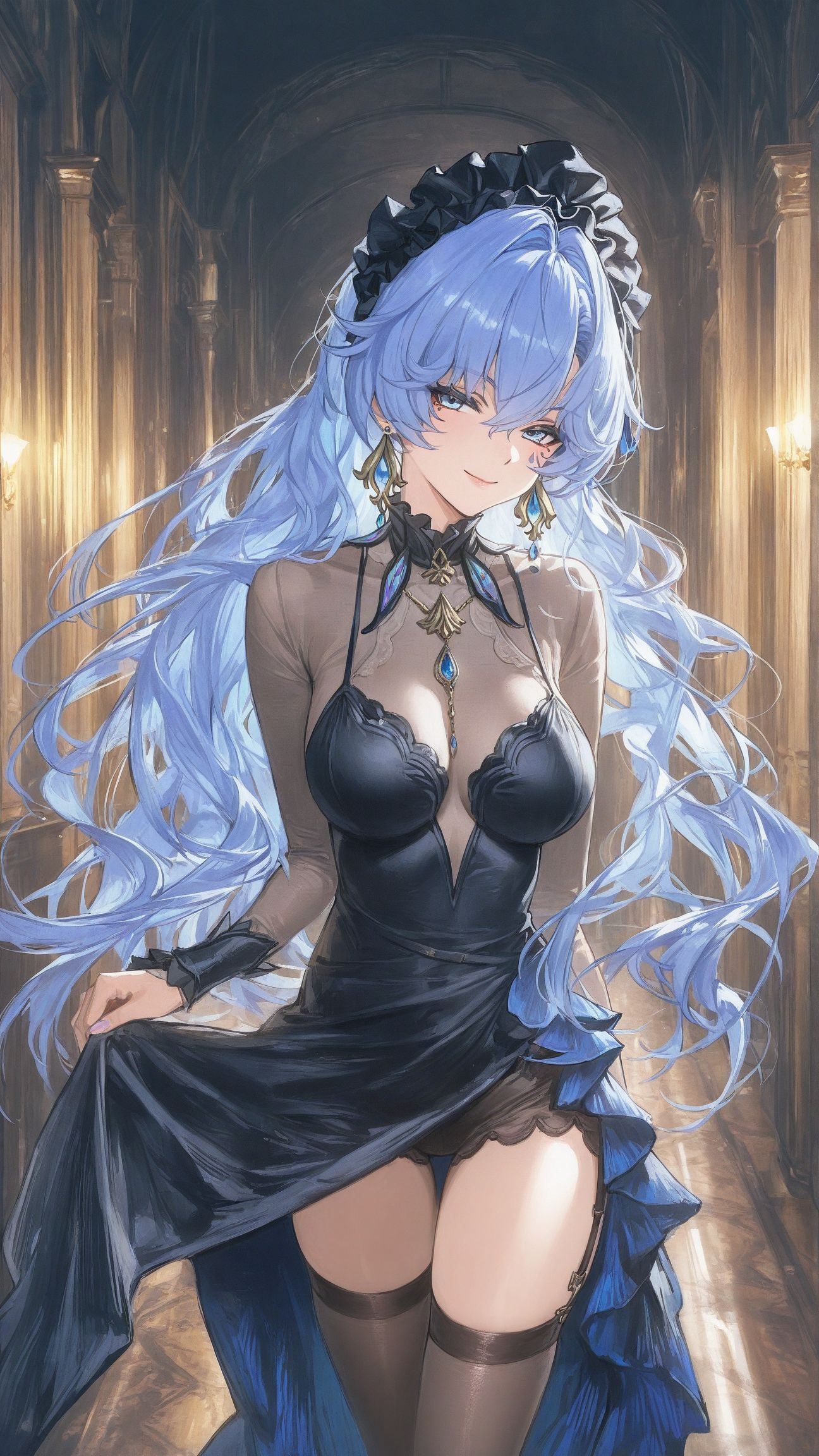 鸣潮游戏角色女团 赞妮 奥古斯塔 尤诺 卡提希娅，礼服旗袍美腿丝袜,第6张