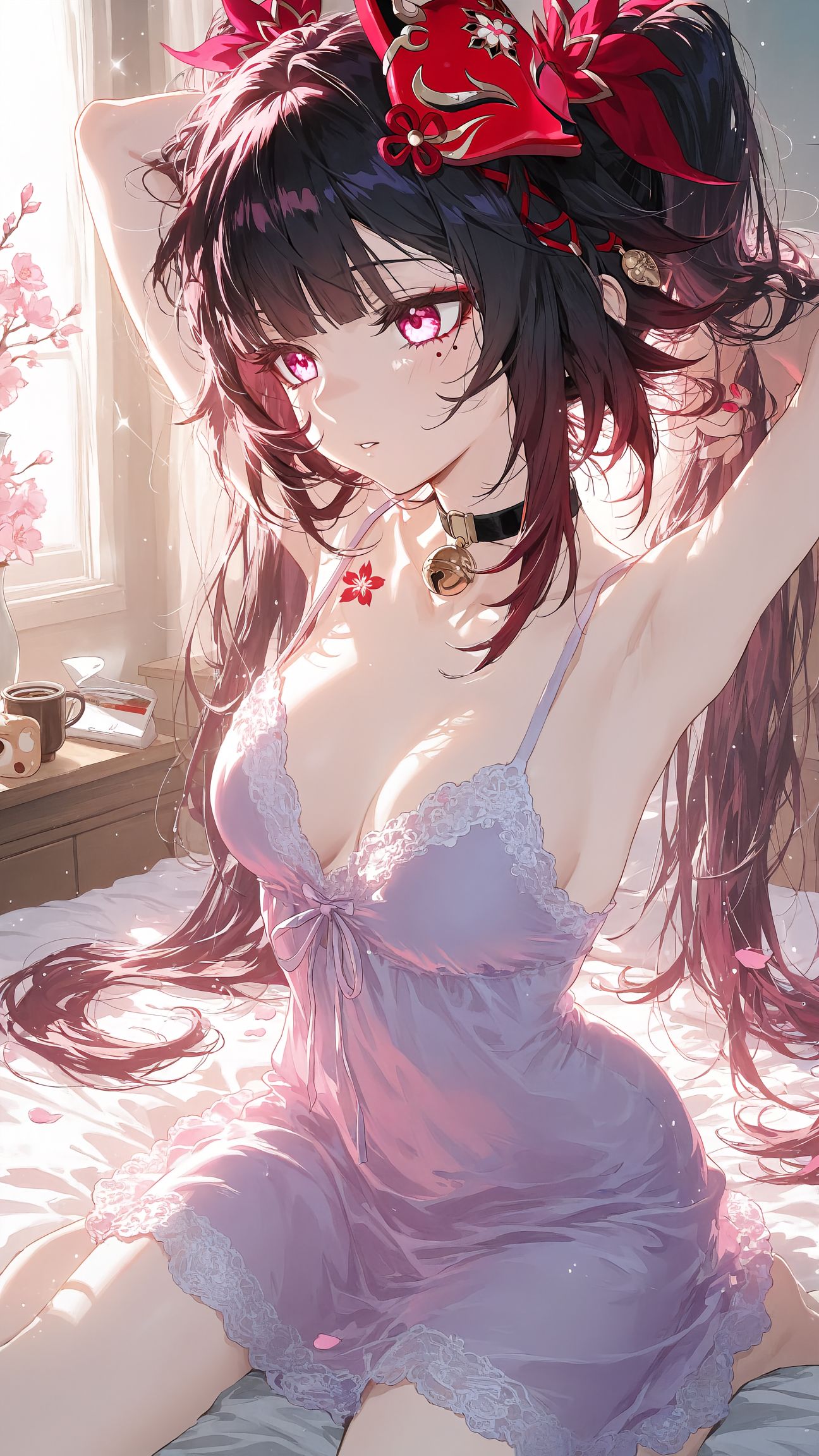 游戏崩坏星穹铁道 知更鸟 爱莉希雅 花火，大长腿美腿 蕾丝睡衣,第2张