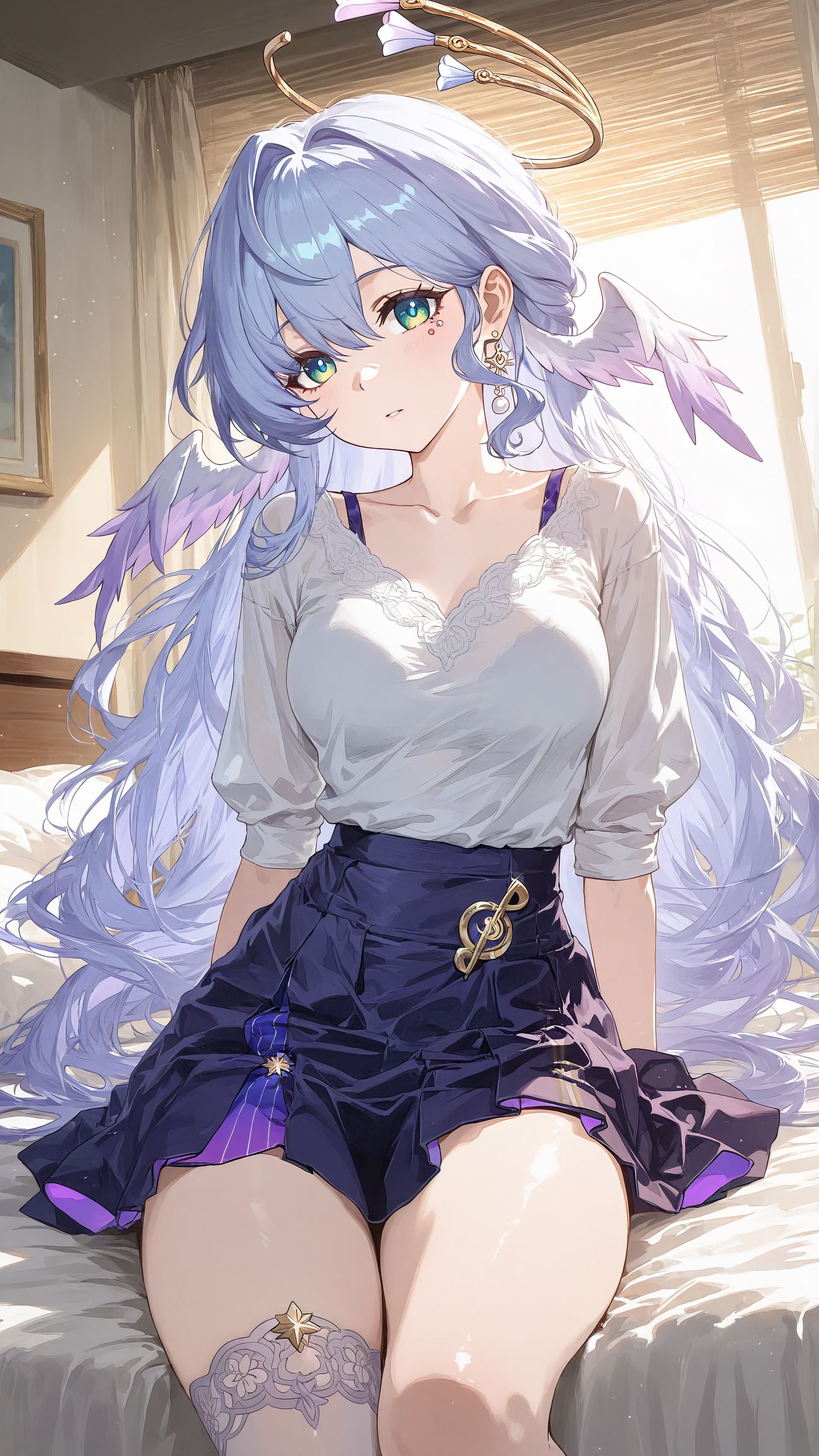 游戏崩坏星穹铁道 知更鸟 爱莉希雅 花火，大长腿美腿 蕾丝睡衣,第3张