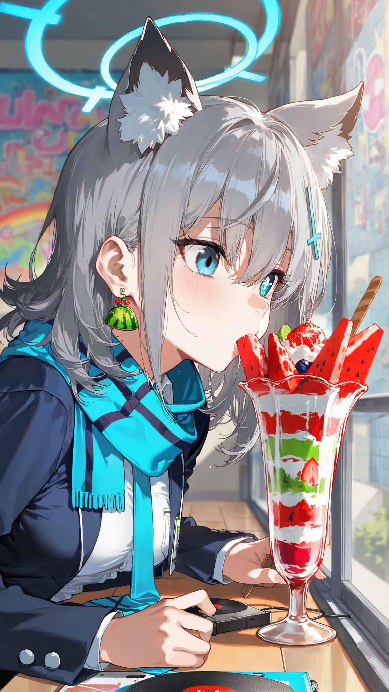 蔚蓝档案 爱丽丝 橘光 砂狼白子 普拉娜 尾巴兽耳冰淇淋,第4张