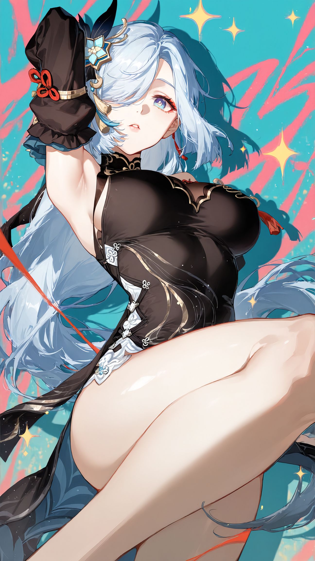 原神申鹤和胡桃，二次元游戏高清壁纸图片美图 肉肉腿大长腿,第1张