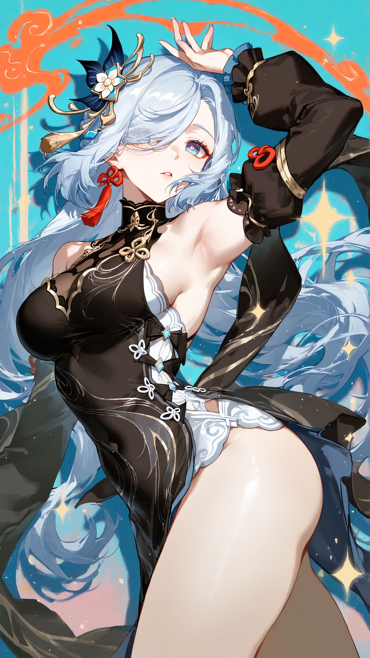 原神申鹤和胡桃，二次元游戏高清壁纸图片美图 肉肉腿大长腿,第4张