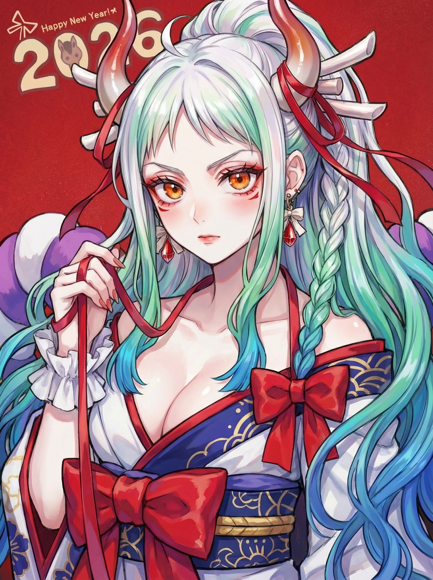 海贼王二创2026新年快乐！女帝汉库克 乌塔 大和 二次元少女,第2张