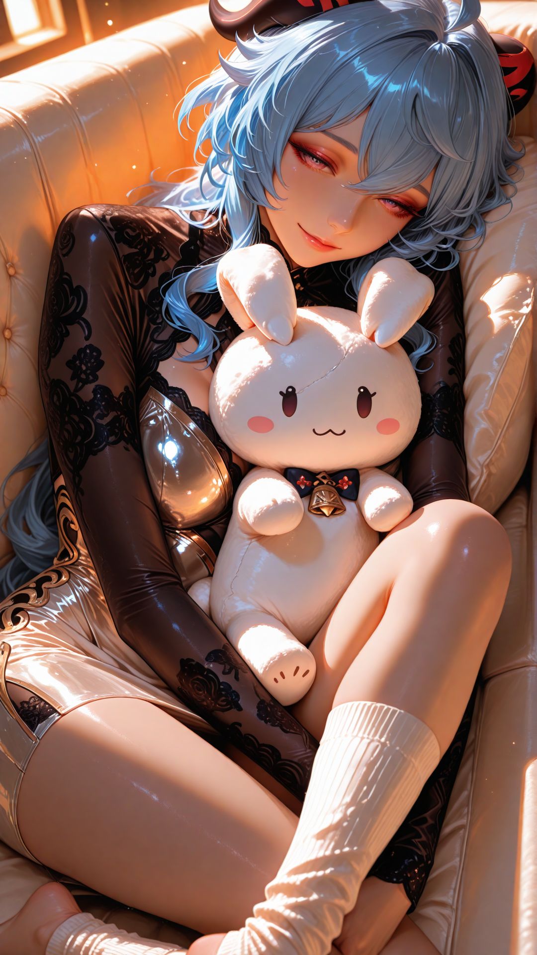 原神壁纸ai绘画 甘雨 雷电将军游戏人物美图 皮裤CG二创版,第2张