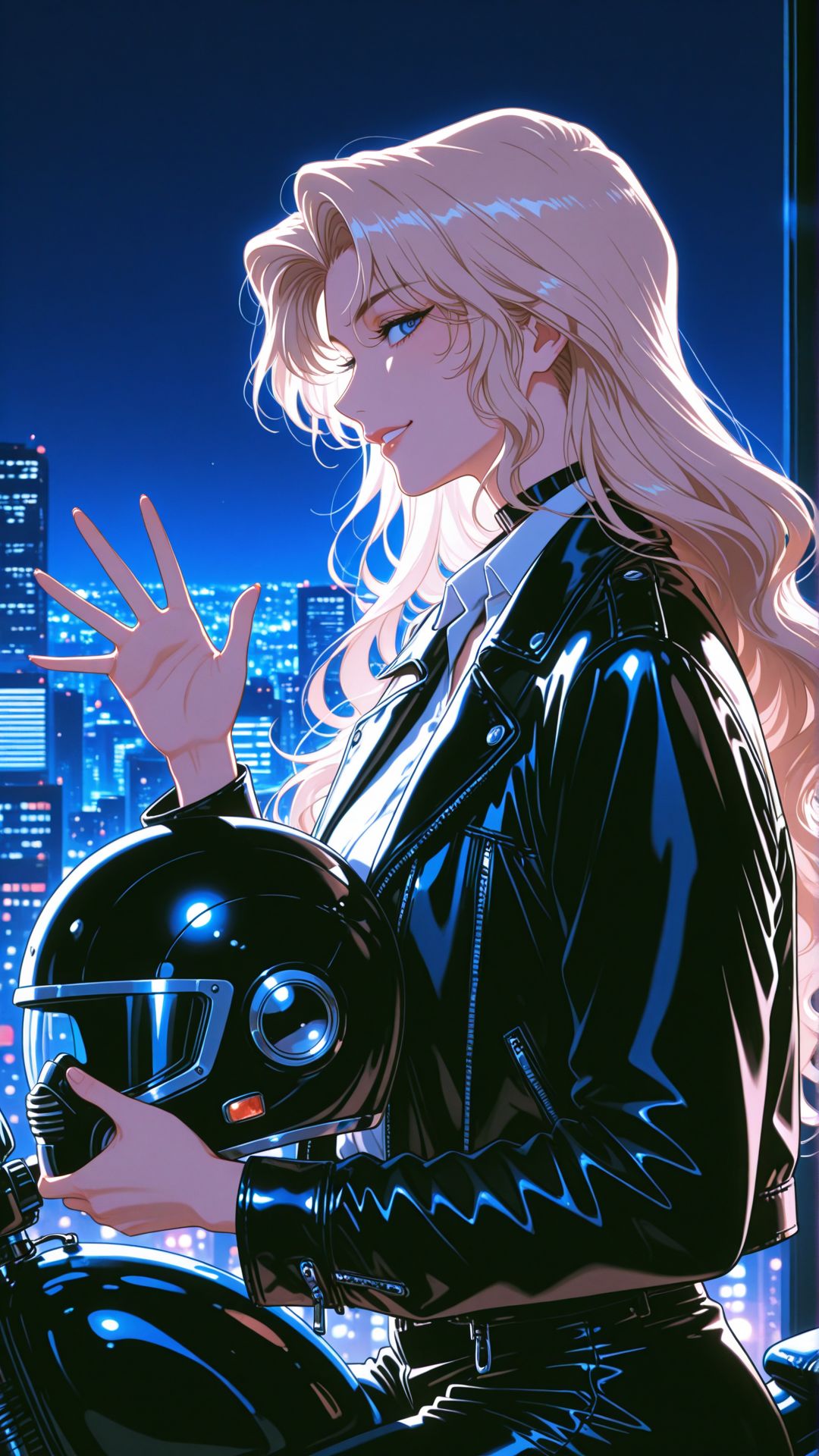 名侦探柯南 贝尔摩德姐姐 皮衣摩托帅气,第2张