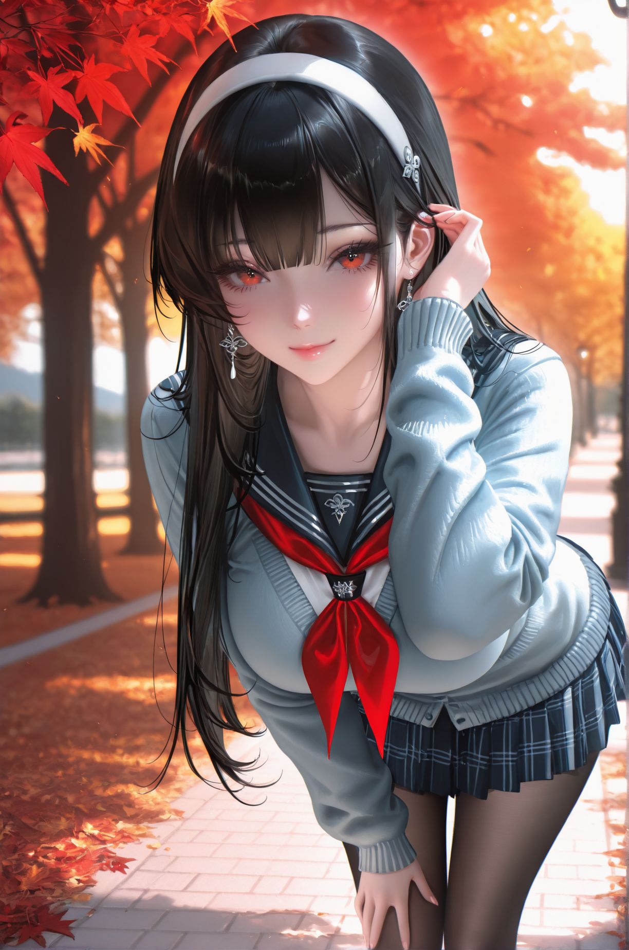 校园学姐风格二次元少女美图壁纸分享 丝袜黑丝jk裙子,第2张